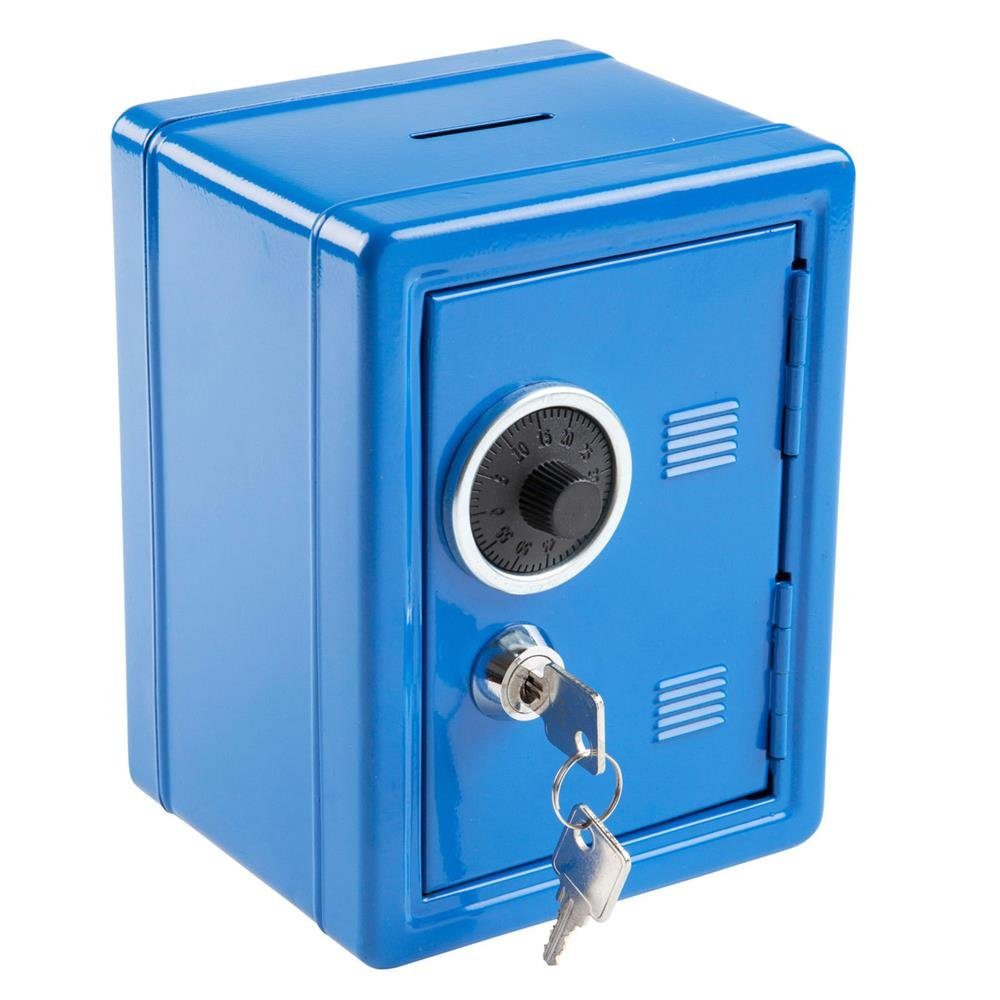 Idena Spardose Spartresor mit Zahlenschloss & Schlüsselschloss, Blau aus Me günstig online kaufen