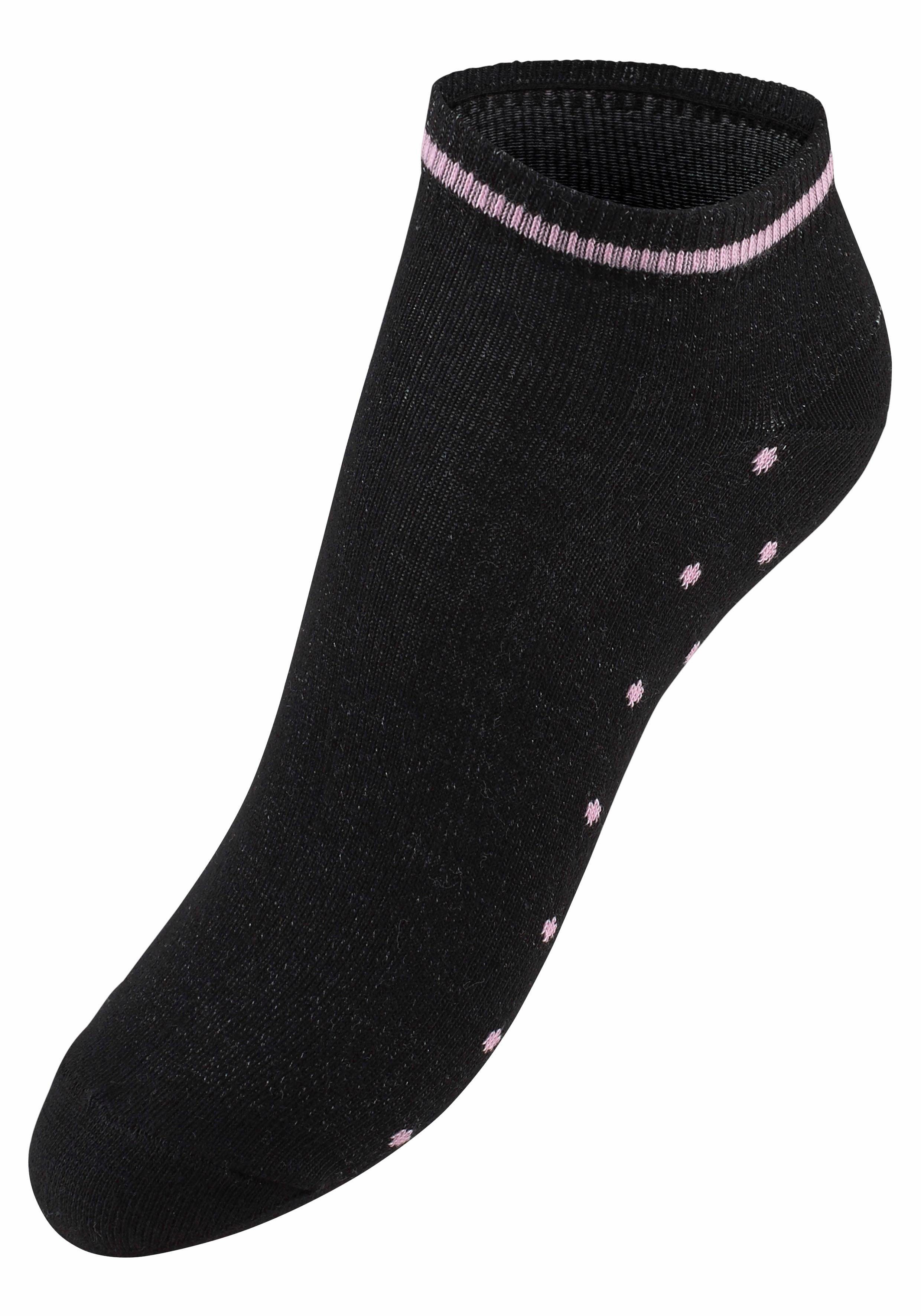 Bench. Sneakersocken (Packung, 5-Paar) gestreift und gepunktet