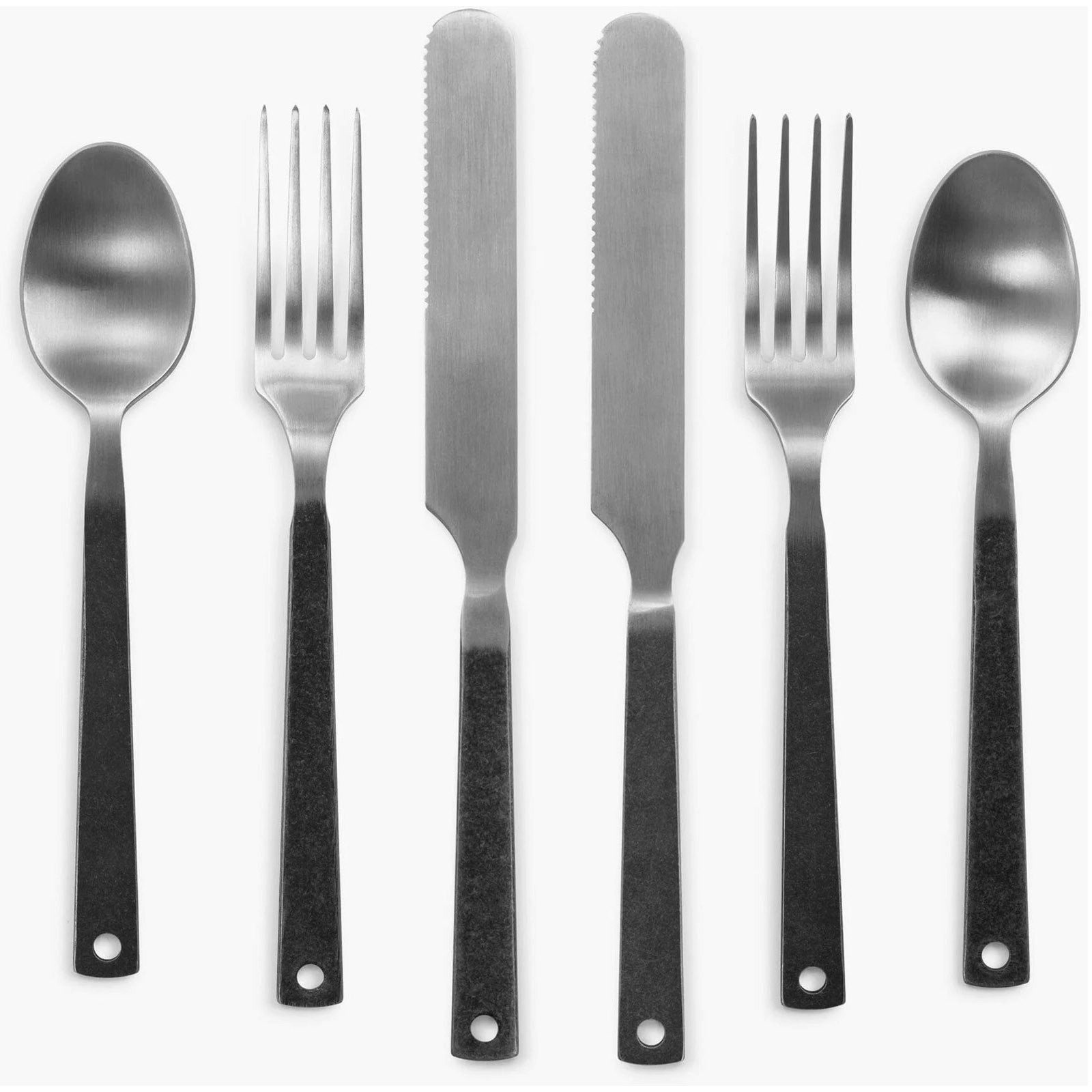 Barebones Besteck-Set Camping Besteckset Retro Reise Besteck Set, Edelstahl, Essbesteck Edelstahl 6 tlg