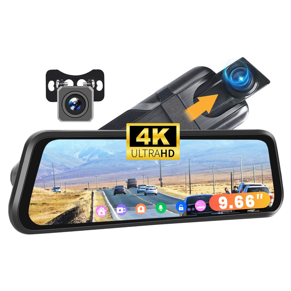 9,66 Zoll 4K Auto Dual Lens wifi (Viidure) Touch ips HD Auto Recorder Dashcam