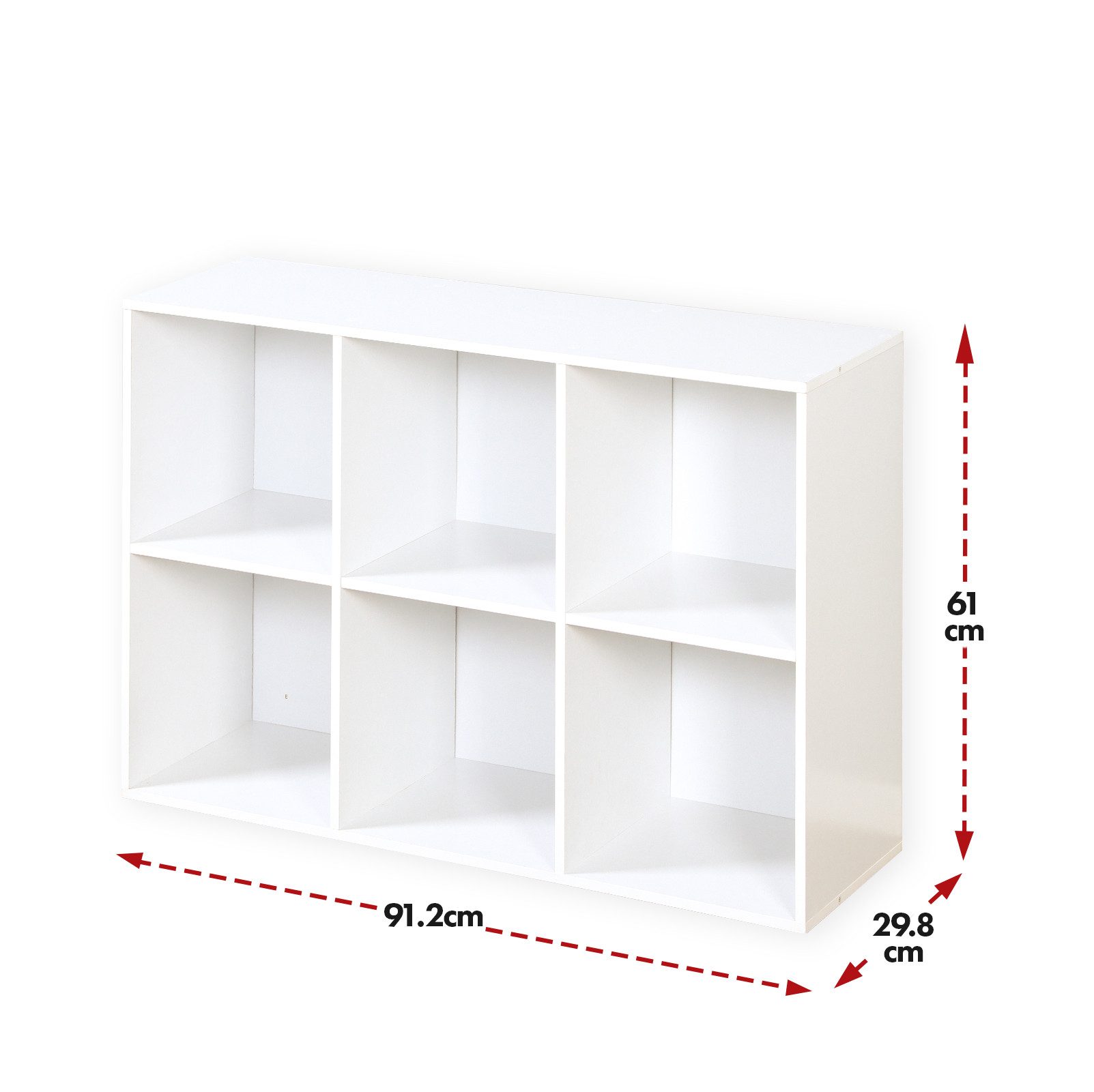 Kubus Standregal Livia, weißes Holzregal mit sechs Fächern, Vielseitige Ein günstig online kaufen