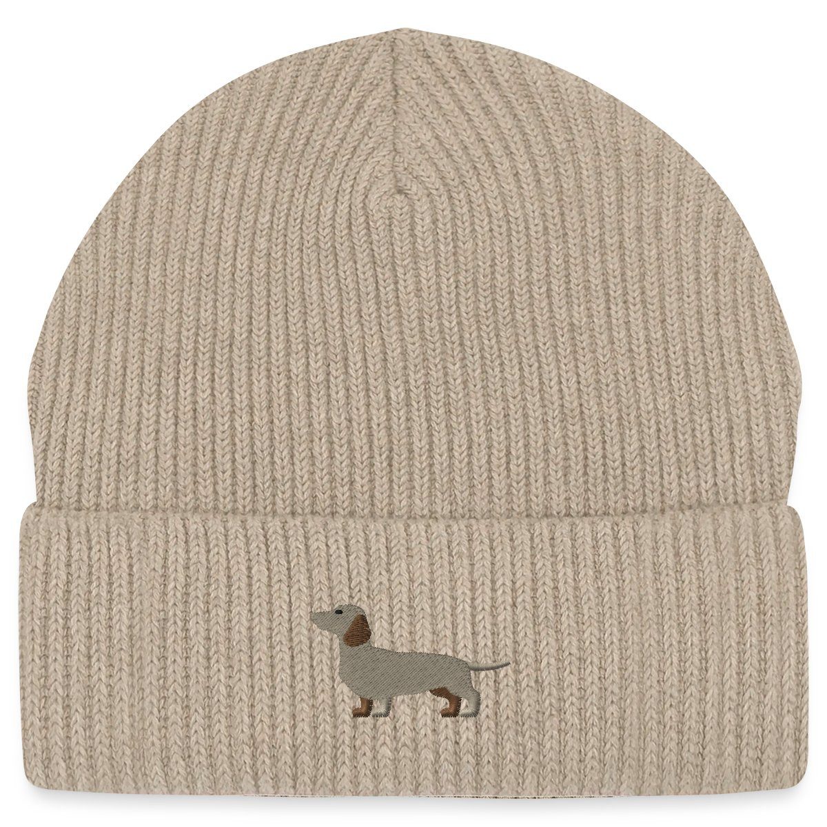 Spreadshirt Beanie Dackel Stickerei Bio Fisherman günstig online kaufen