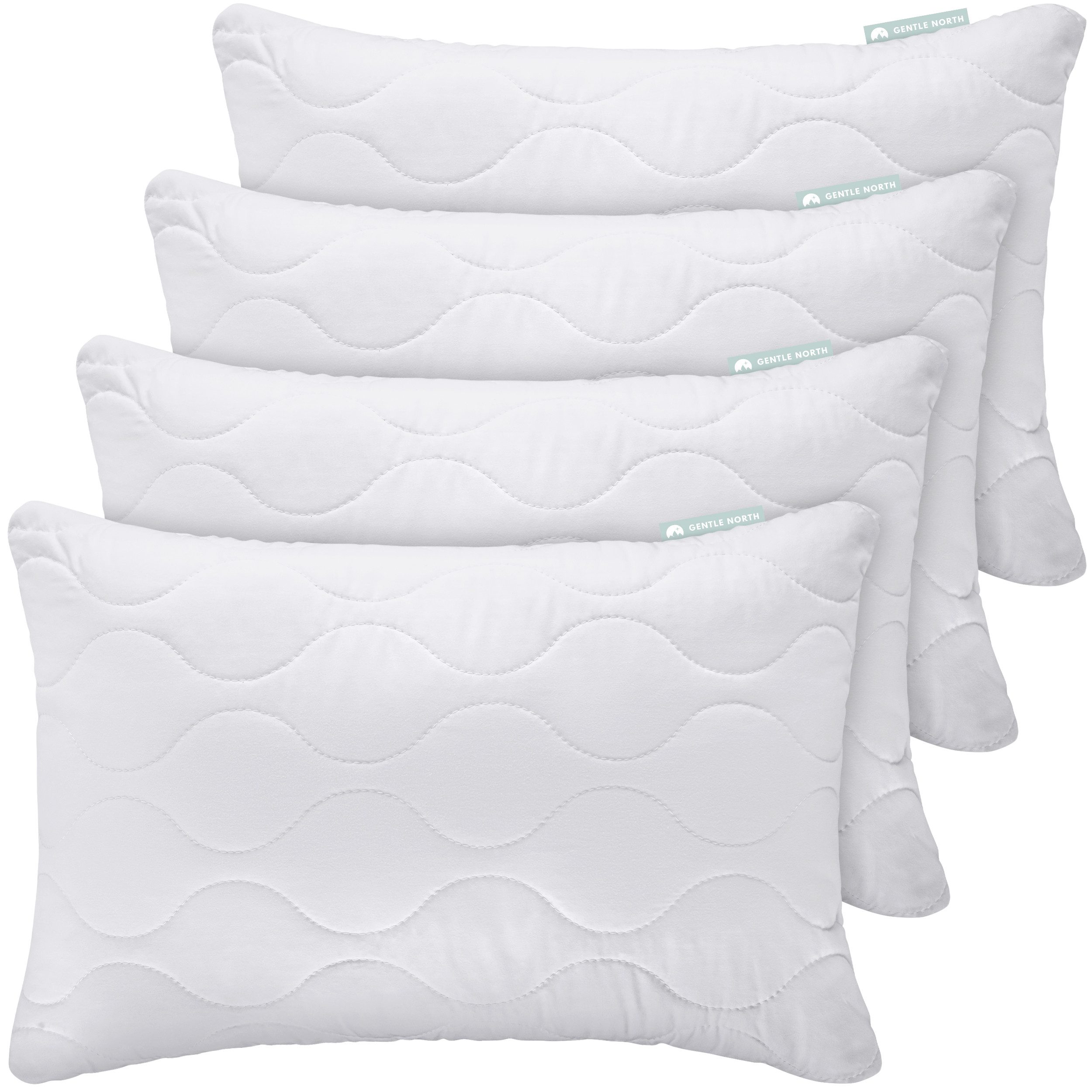 Gentle North Microfaserkissen 4er Set Kissen Komfort - in vielen Größen für optimalen Schlaf, Füllung: 100% Polyester, Seitenschläfer, Seitschläfer, Rückenschläfer, Bauchschläfer, Set, 4-tlg., Reißverschluss für Füllung - waschbar - allergikerfreundlich