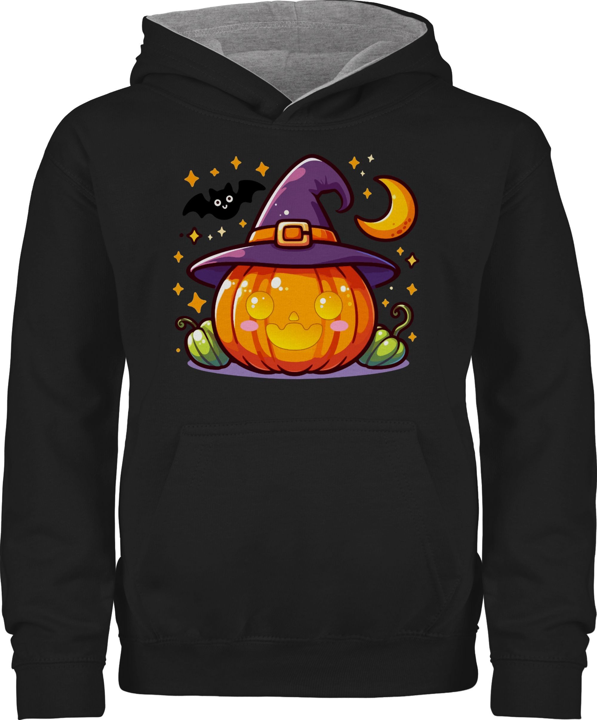 Shirtracer Hoodie Halloween Kürbis, Süßer Kürbis, Halloween Design, Kürbis und Fleder Halloween Kostüme für Kinder