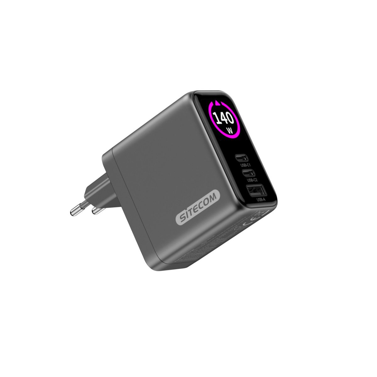 Sitecom 140W GaN Ladegerät mit 2x USB C 1x USB und Power Delivery USB-Ladegerät