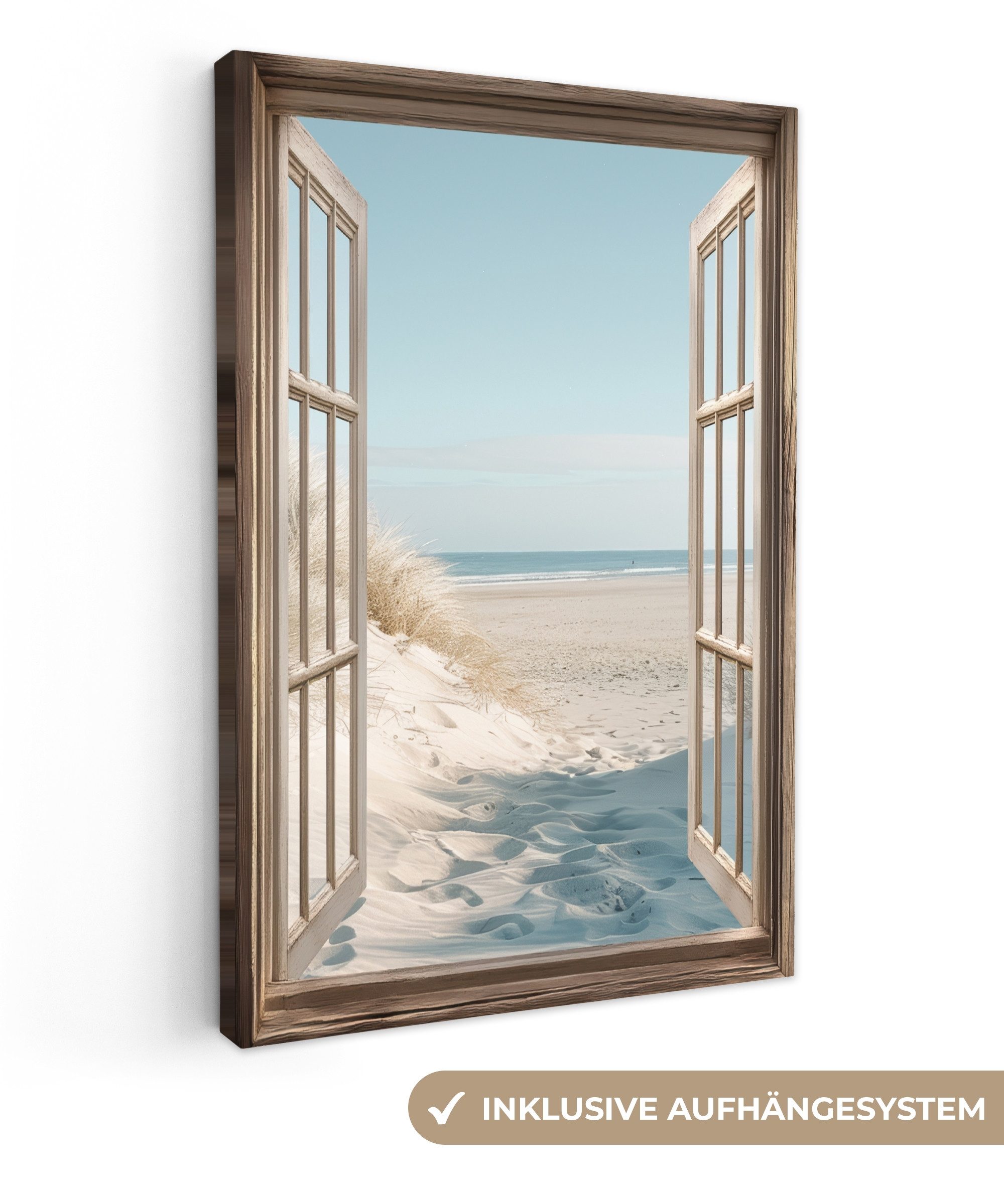 OneMillionCanvasses® Leinwandbild Aussicht - Hochgras - Dünen - Meer - Land günstig online kaufen