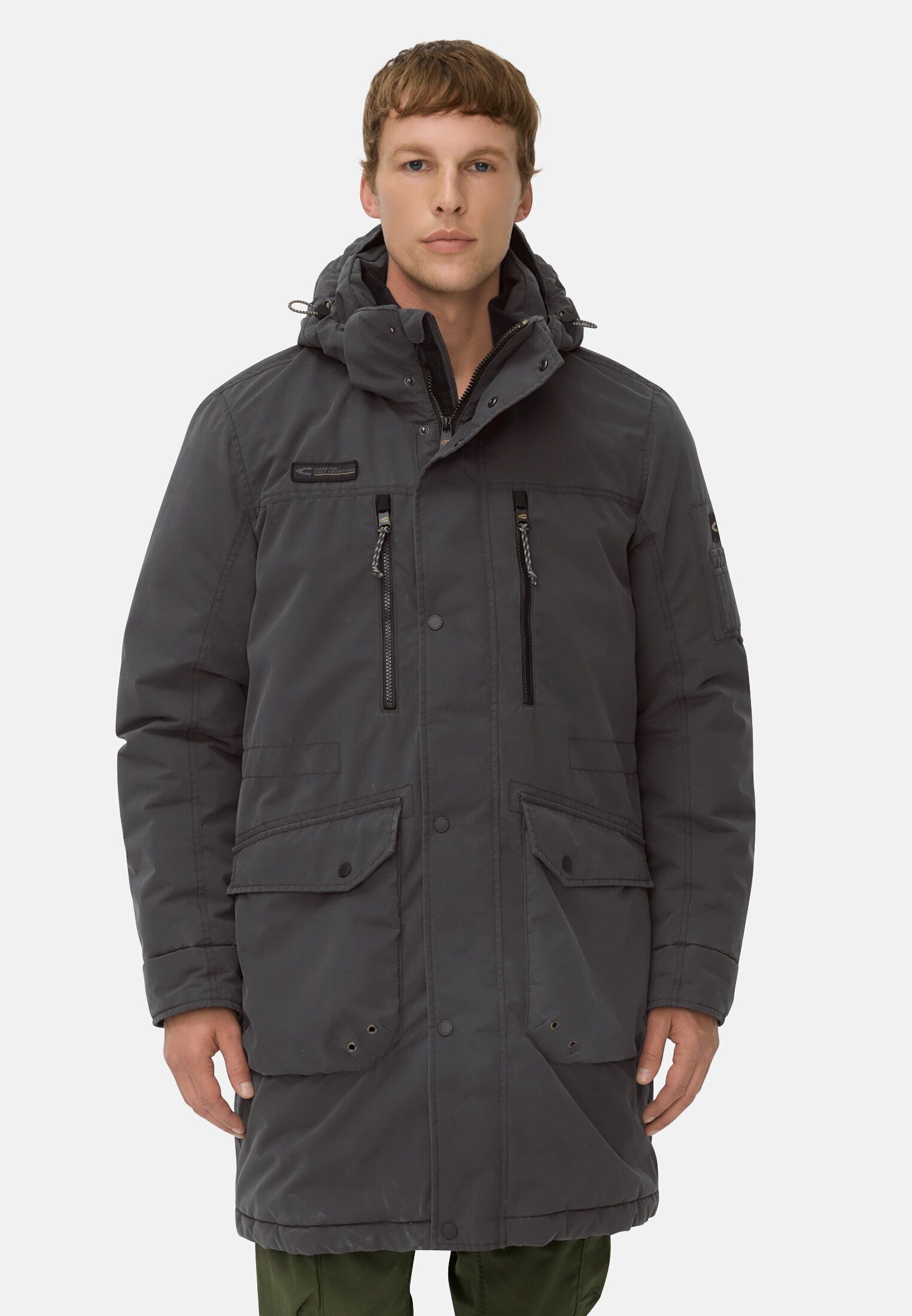 camel active Parka mit abnehmbarer Kapuze Langarm Abnehmbare Kapuze (1-St)
