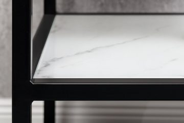riess-ambiente Beistelltisch BOUTIQUE 45cm weiß / schwarz (Einzelartikel, 1-St), Wohnzimmer · Kristallglas · Metall · eckig · Marmor-Dekor · Barock