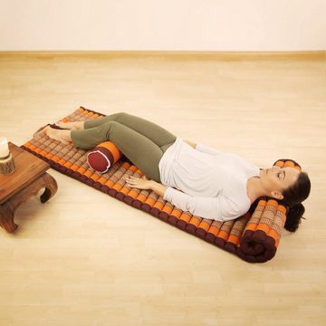 Reisebett-Matratzen Rollmatte 75 cm breit, vegan und handgefertigt, 200x75x4,5cm, livasia, 4.5 cm hoch, Kapok