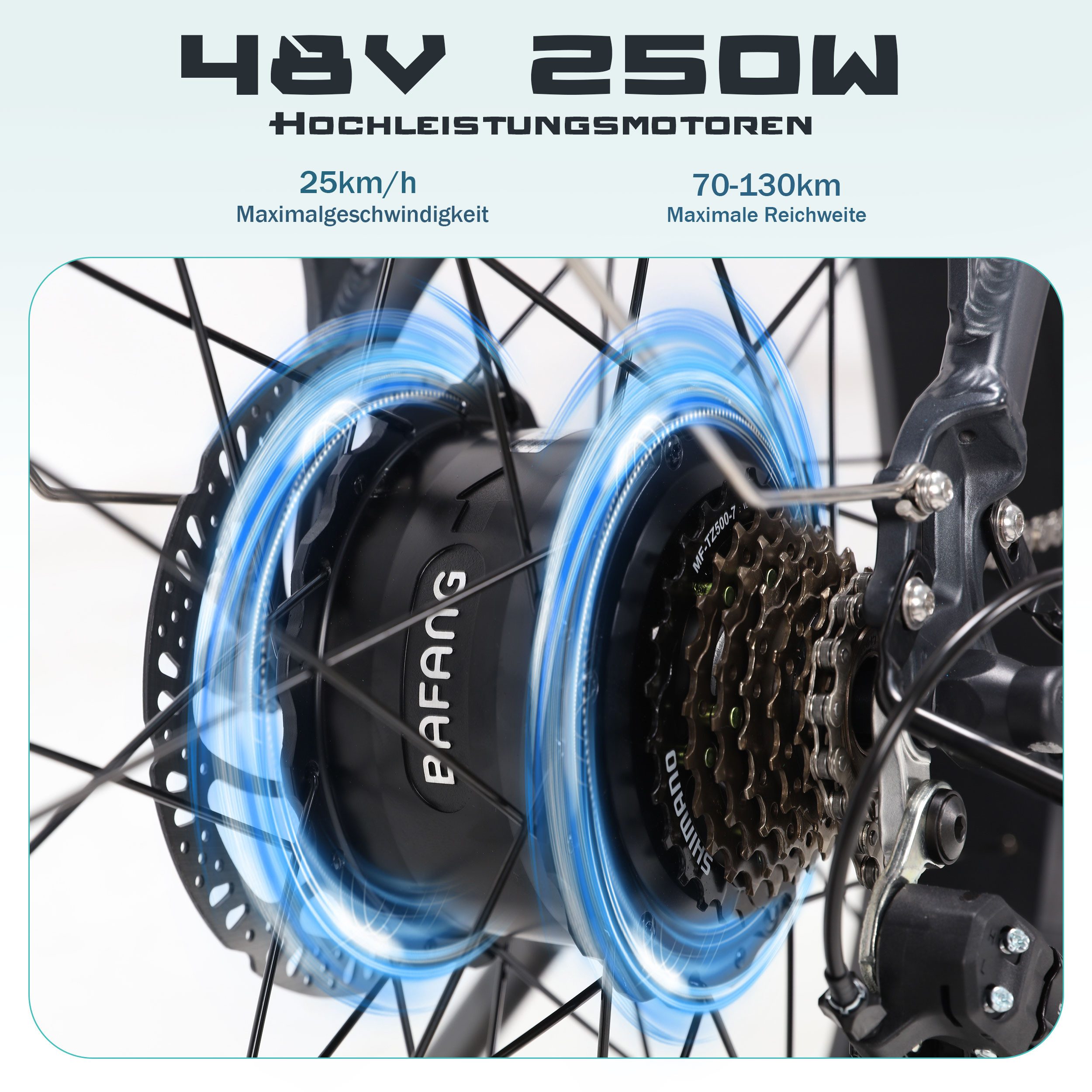 JOBOBIKE E-Bike Mountainbike 20x4,0 Zoll, 150km, Fully, Vollfederung, für Stadt, Berg und Gelände, 7 Gang Shimano, Kettenschaltung, Heckmotor, 624 Wh, Elektrofahrrad mit mechanischen Scheibenbremsen, max. 150 kg