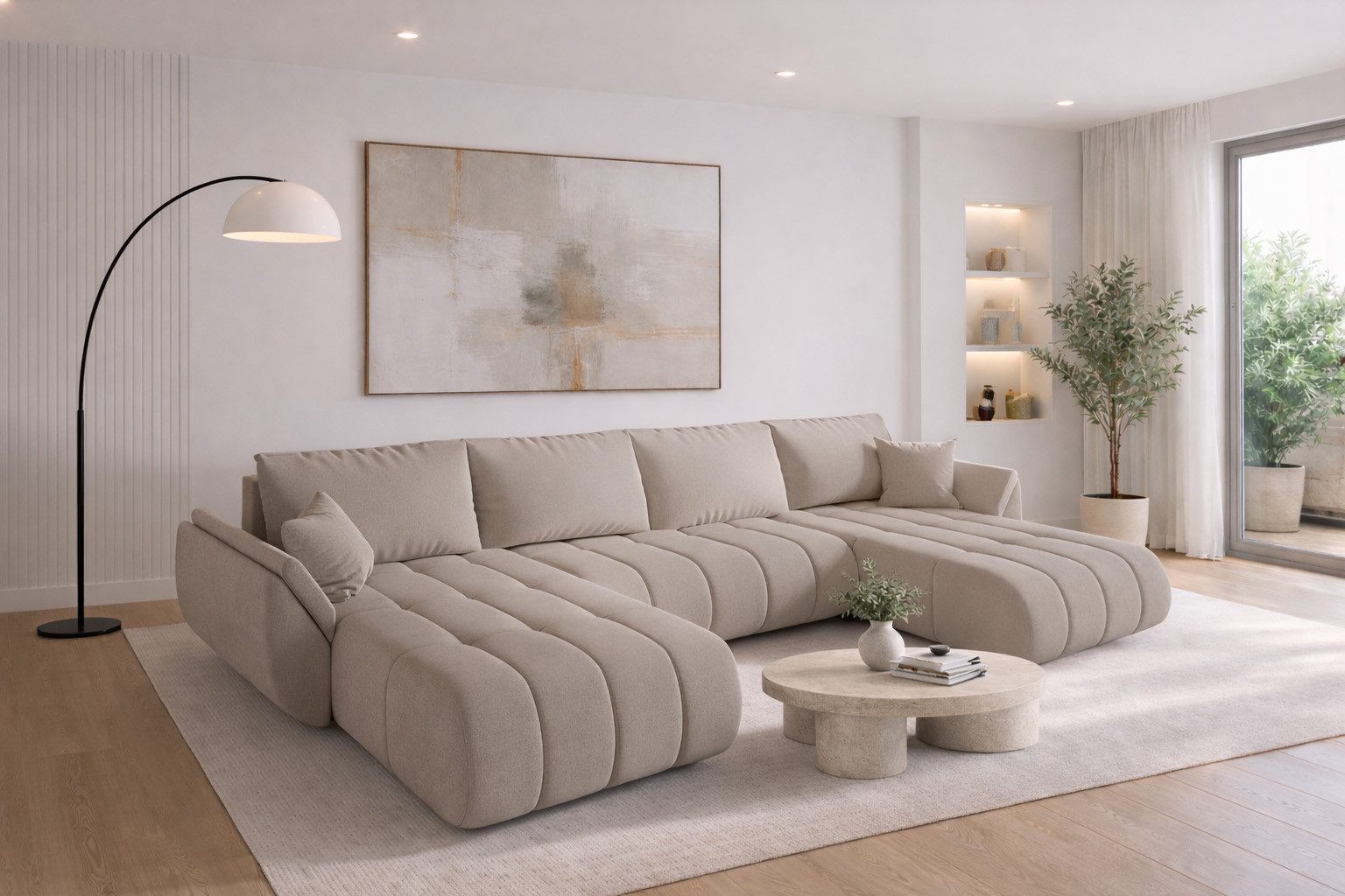 Kaiser Möbel Ecksofa TOKYO U PREMIUM im Stoff WIND Sofa mit Schlaffunktion günstig online kaufen