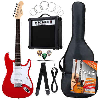 Rocktile E-Gitarre »Banger's Pack elektrische Gitarre Komplettset« 4/4, inkl. Verstärker, Tasche, Kabel, Gurt, Schule