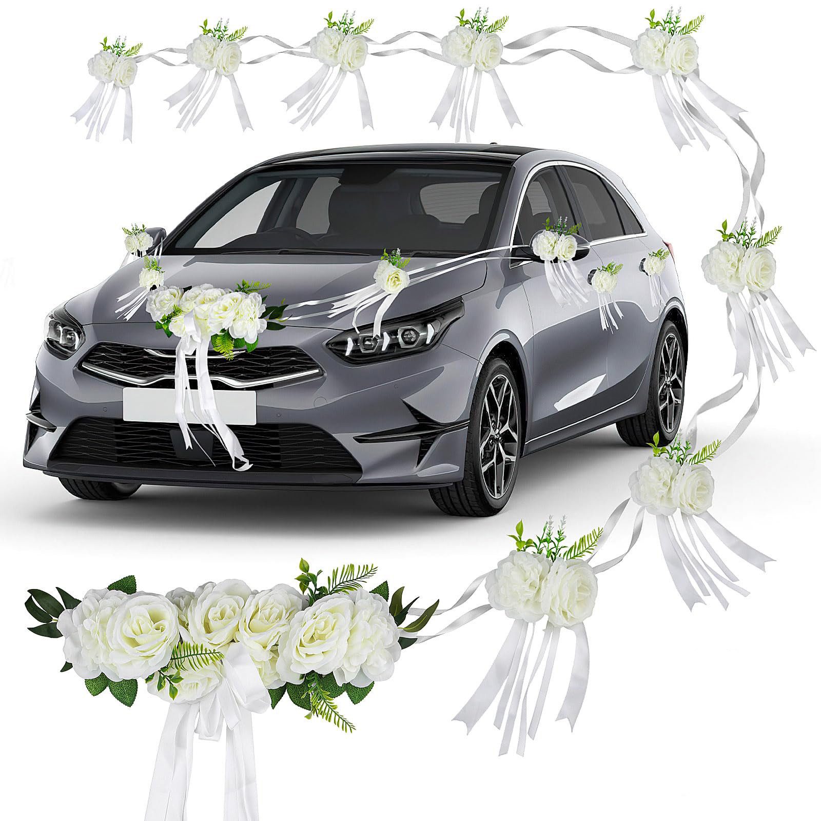 Kunstblumenstrauß Hochzeitsauto Dekoration mit Seidenblumen-Gruppen, Coonoo günstig online kaufen