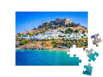 puzzleYOU Puzzle Lindos, Rhodos, Griechenland, 48 Puzzleteile, puzzleYOU-Kollektionen Rhodos, Mittelmeer