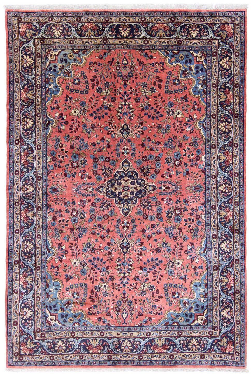 Wollteppich Mehraban Medaillon Rosso 298 x 206 cm, morgenland, rechteckig, Höhe: 10 mm, Unikat mit Zertifikat | Kurzflor-Teppiche