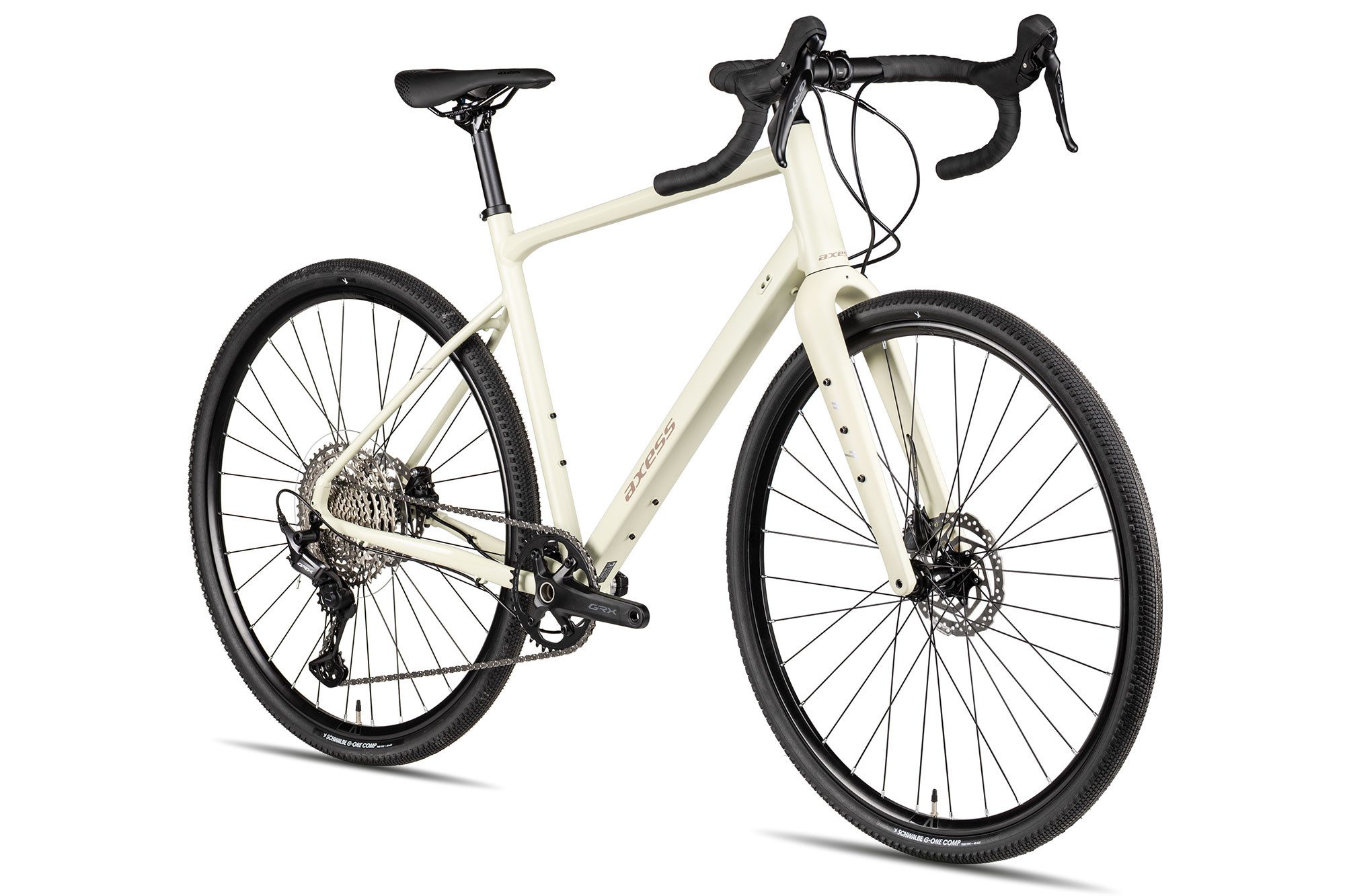 Axess Gravelbike CREED ADV, 12 Gang Shimano GRX RD-RX822, 12-Speed, Shadow Plus Schaltwerk, Kettenschaltung, hydraulische Scheibenbremse braun/beige