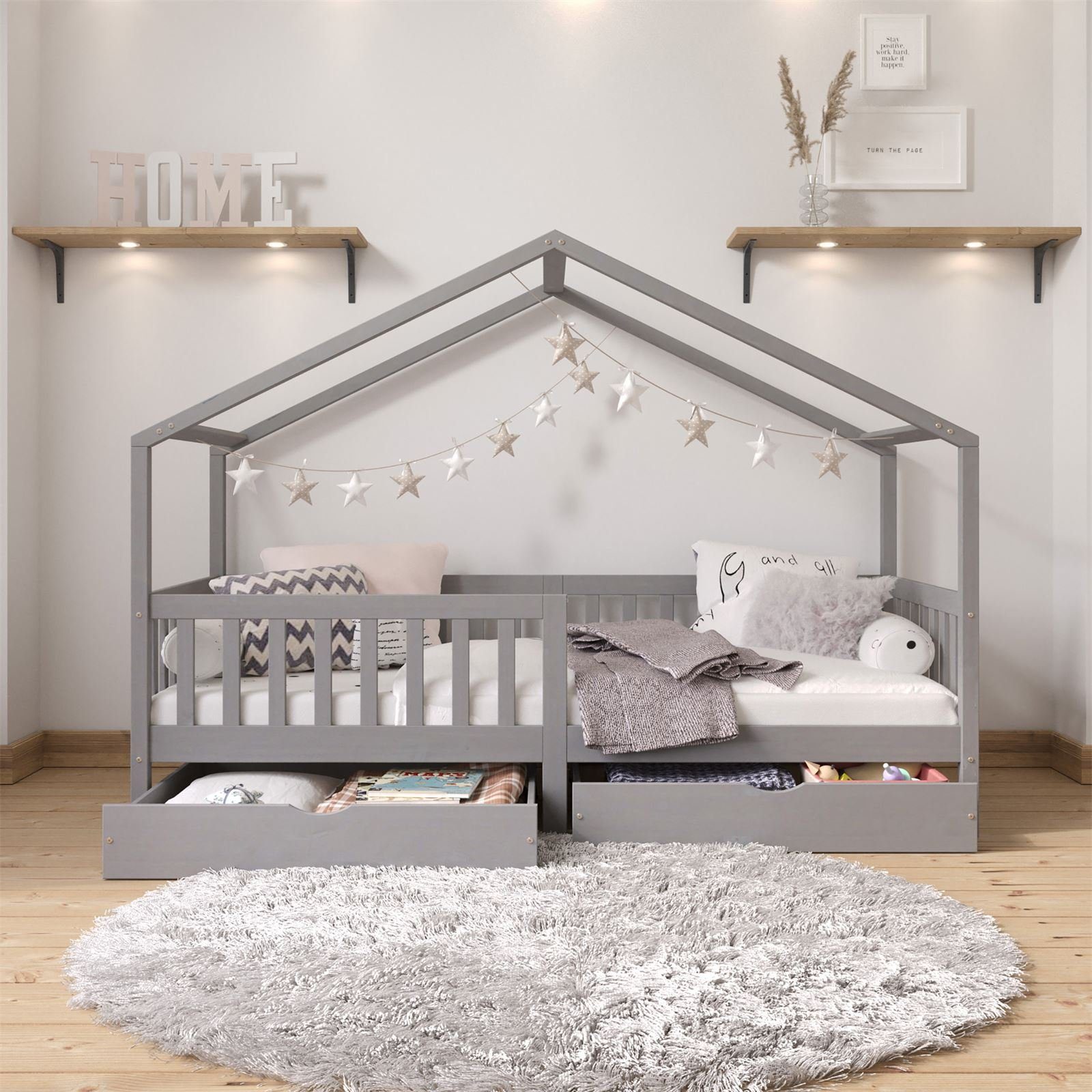IDIMEX Kinderbett ELEA, Hausbett Montessori Bett Kinderbett Tipibett 90 x 2 günstig online kaufen