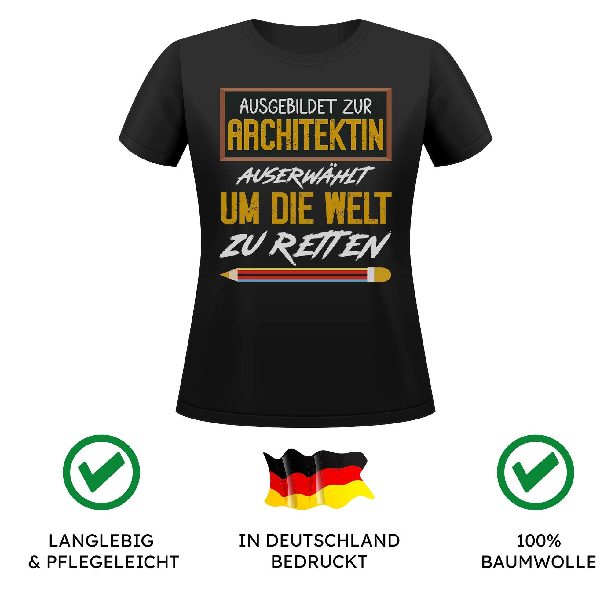 22Feels T-Shirt Architektin Geschenk Frauen Spruch Beruf Studium Abschluss IN DEUTSCHLAND BEDRUCKT