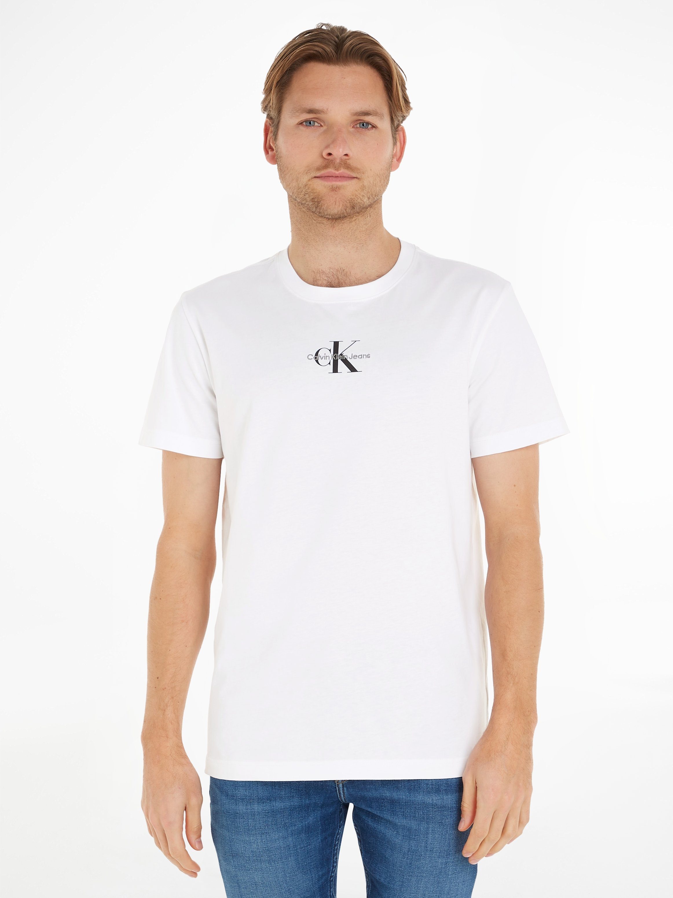 Calvin Klein Jeans T-Shirt Logoschriftzug White TEE Bright REGULAR mit MONOLOGO