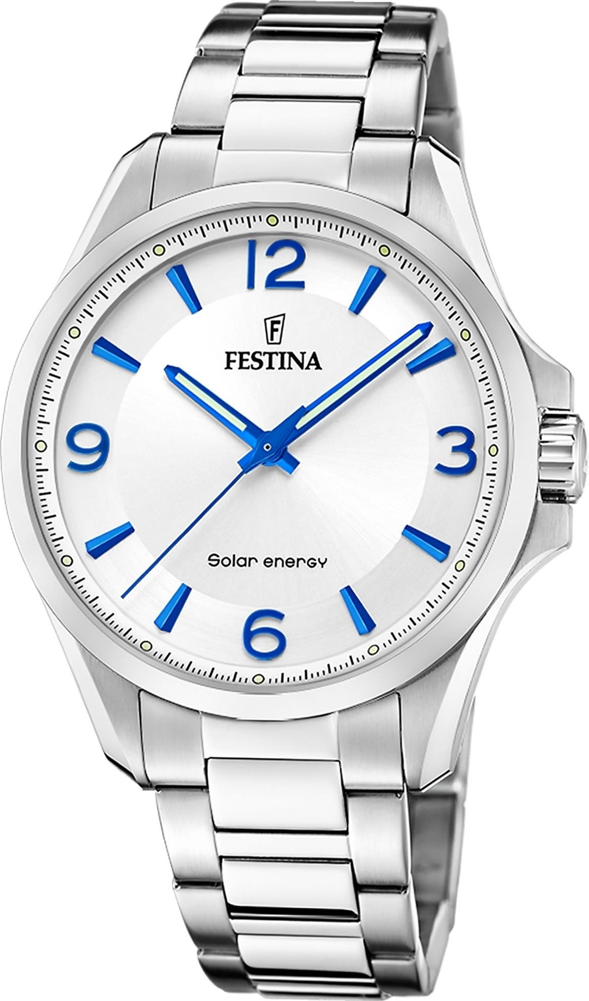 Solaruhr Festina Herrenuhr Edelstahl silber