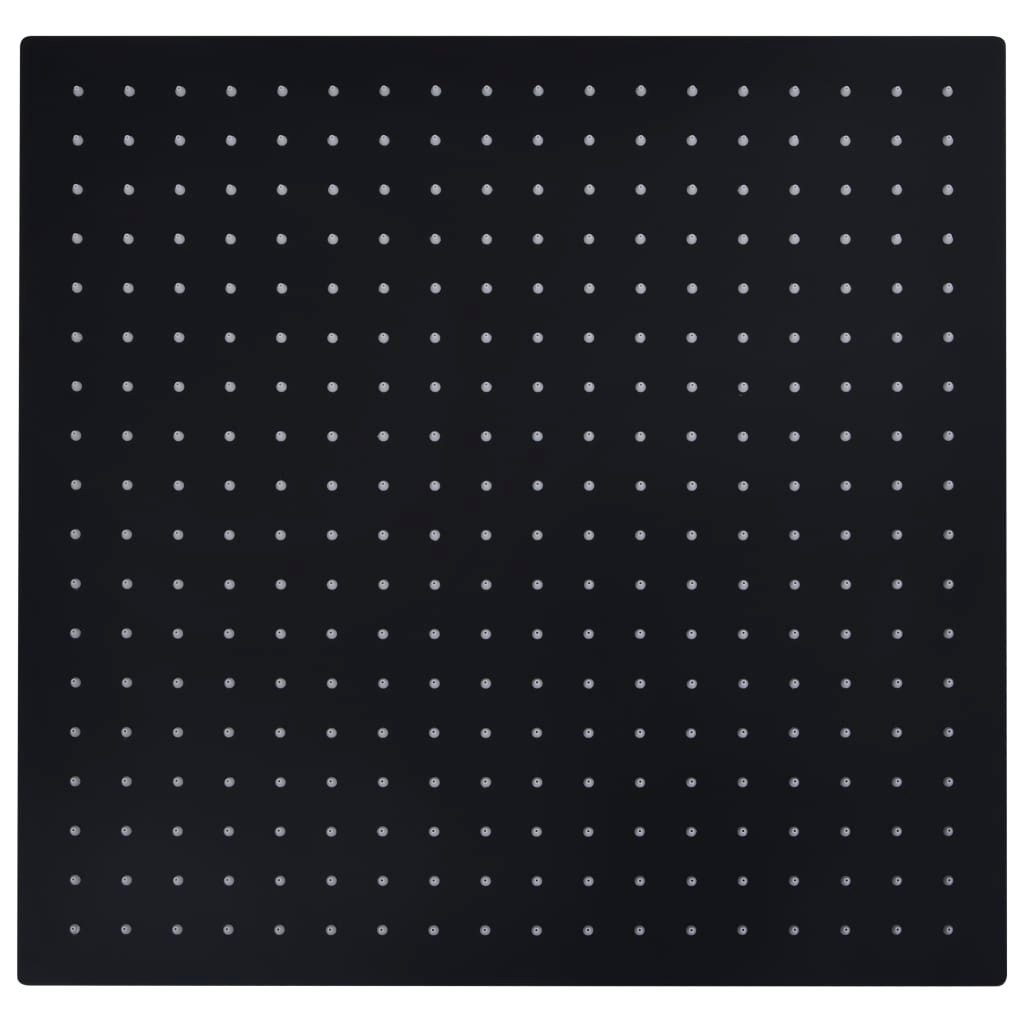 vidaXL Duschbrause 50 x 50 cm Regenbrause Edelstahl 50x50 cm Quadrat Schwarz Duschkopf Re