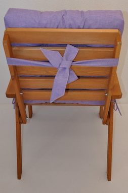Rattani Hochlehnerauflage Polster für Gartenstuhl, Hochlehner Auflage Sylva 115 x 50 cm violett