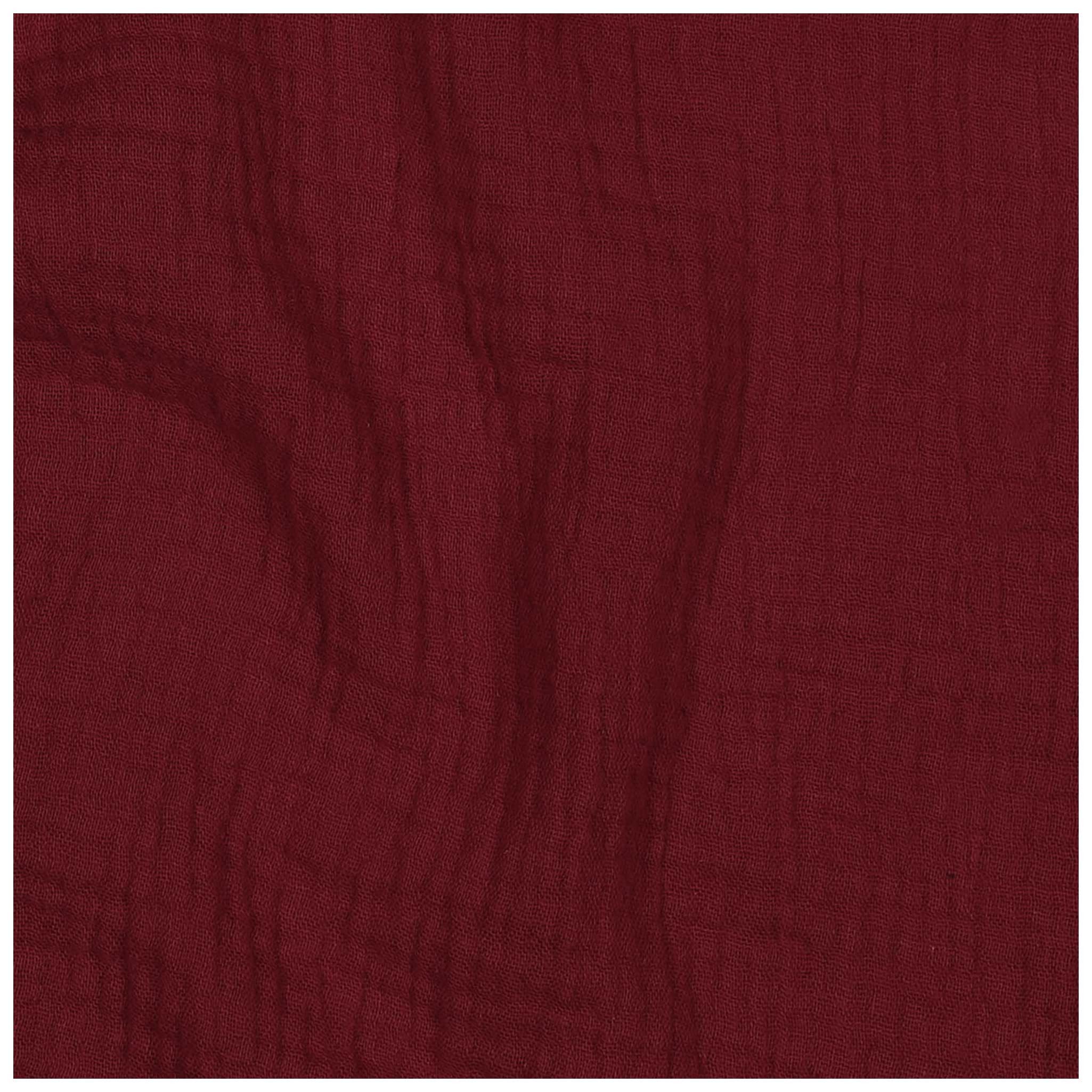 maDDma Stoff Musselin Bio Organic ab 1m Baumwollstoff Double Gauze Mulltuch, bordeaux