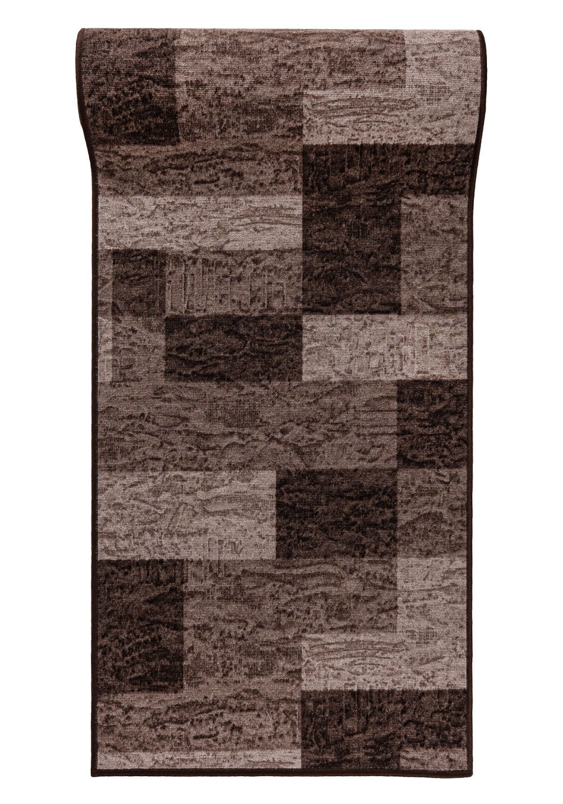 Mazovia Läufer Retro Geometrisch Braun Flur, Schlafzimmer, Diele, Fußbodenheizung von Mazovia