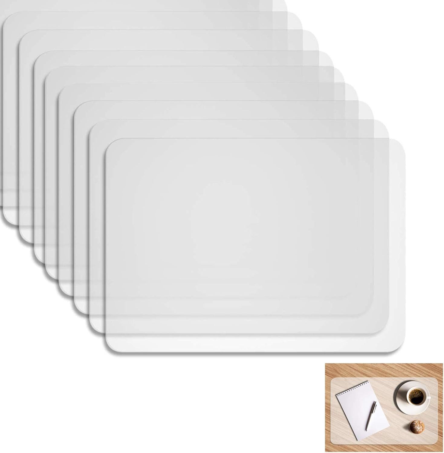 FELIXLEO Platzset Tischset Transparent Abwaschbar Rutschfest Platzdeckchen Set, (32-St)