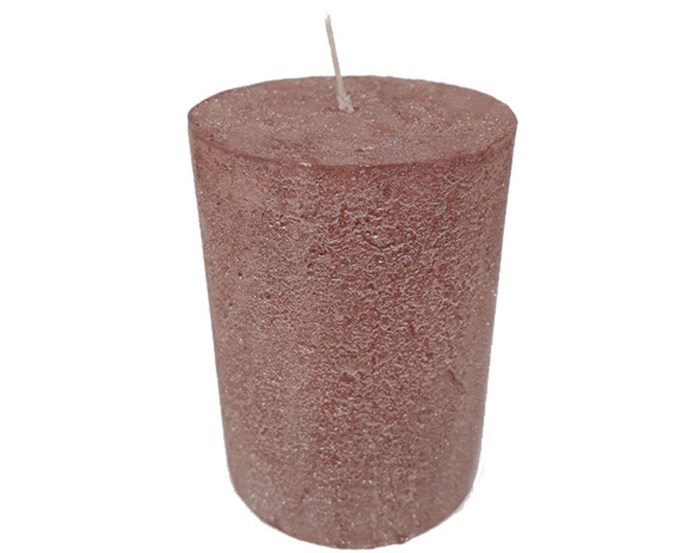 House of Rustic Stumpenkerze House of Rustic Kerze 9 cm glitzer burgunder