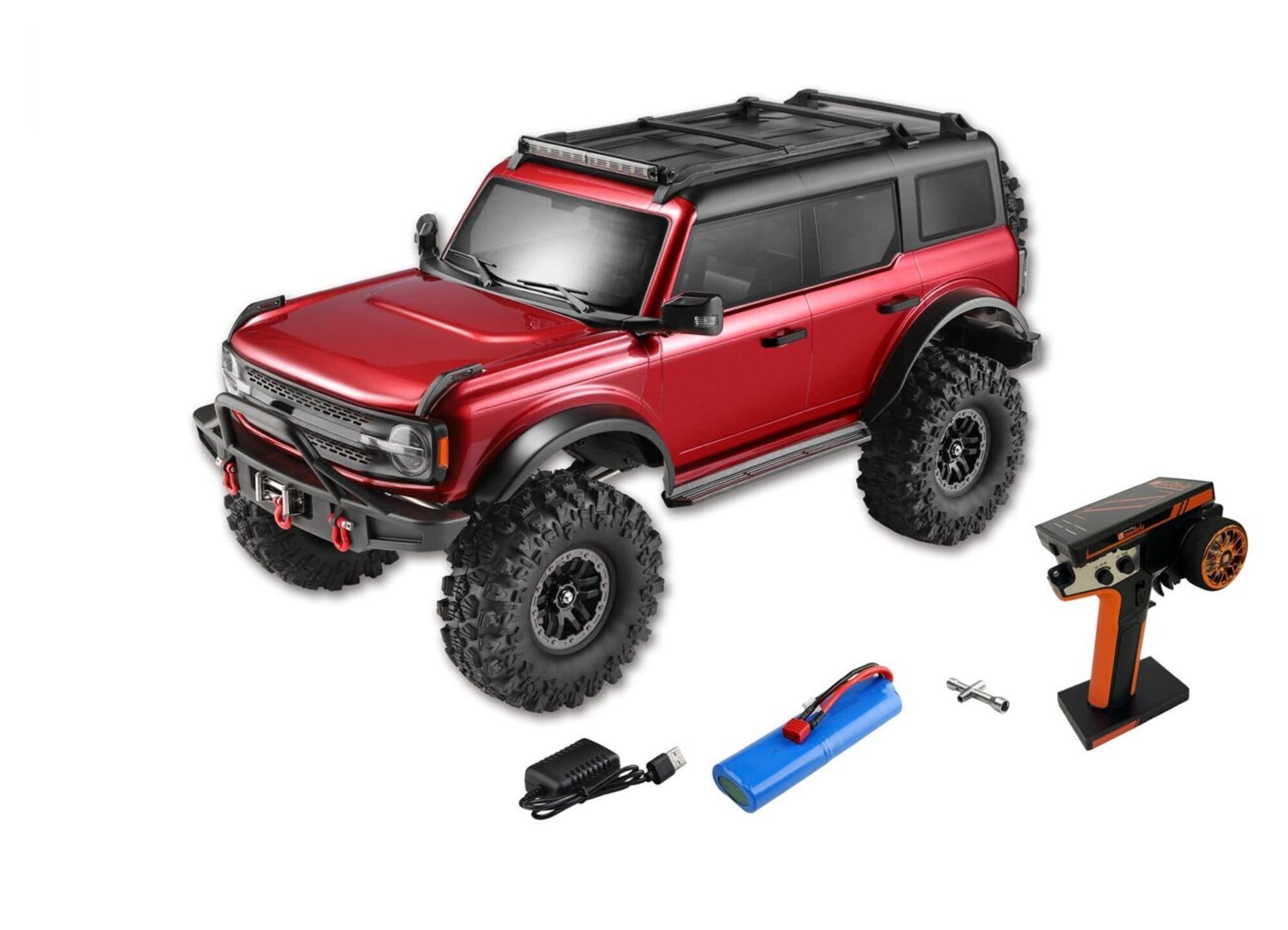 RC-Buggy DF Models RC Crawler DF-4S Varant Metallic Rot 313mm Scale RTR Set