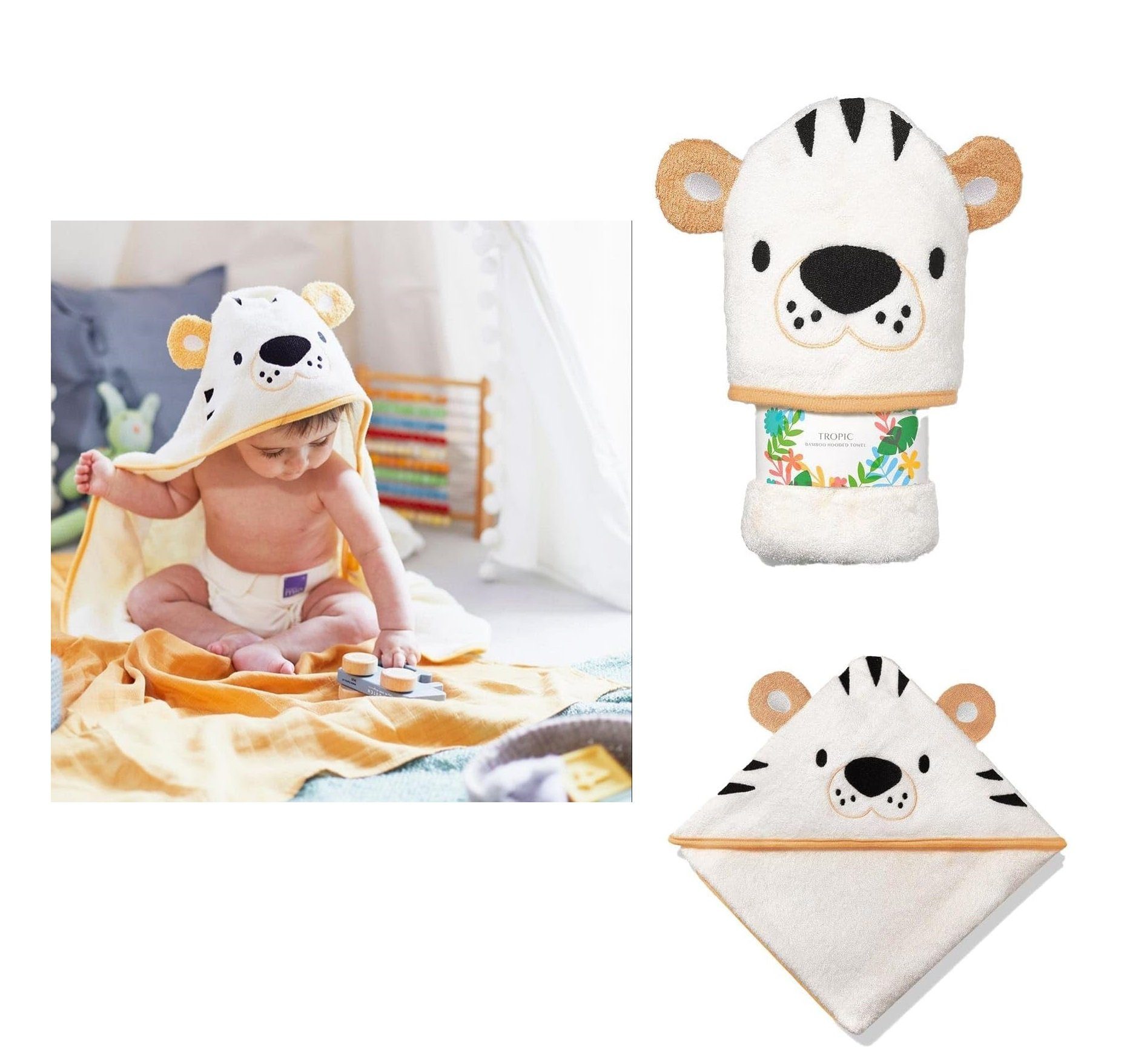 Rungassi Babybademantel Kapuzenhandtuch Babys Tropic Kleinkindermantel Babybademantel Bamboo