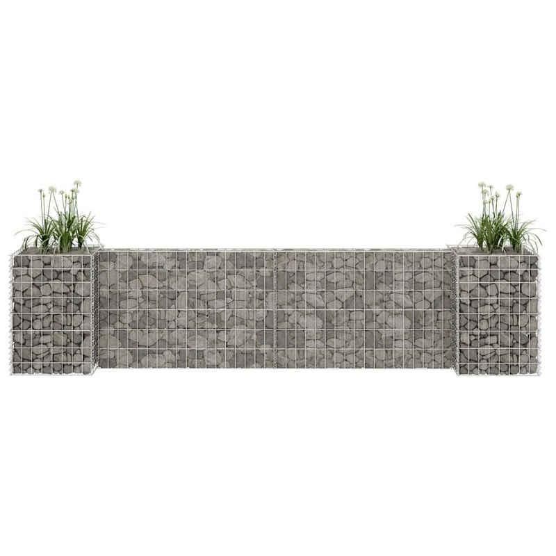 vidaXL Blumentopf H-förmiger Gabionen-Pflanzkorb Stahldraht 260x40x60 cm (1 St)