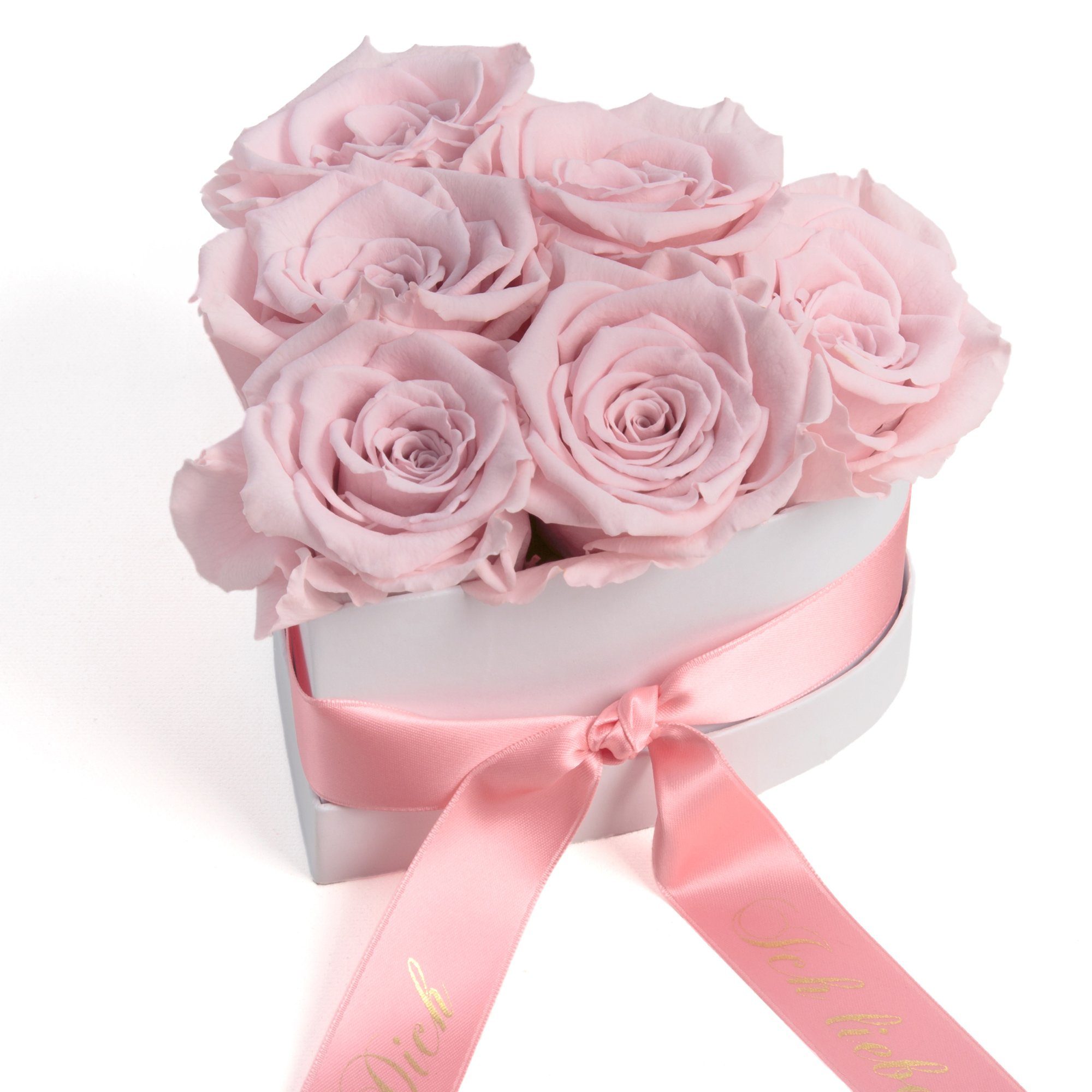 Kunstblume Infinity Rosen Box Herz 6 ewige Rosen Ich liebe Dich Geschenk Frau Rose, ROSEMARIE SCHULZ Heidelberg, Höhe 10 cm, Valentinstag Geschenk Frau Herz, Made in Germany