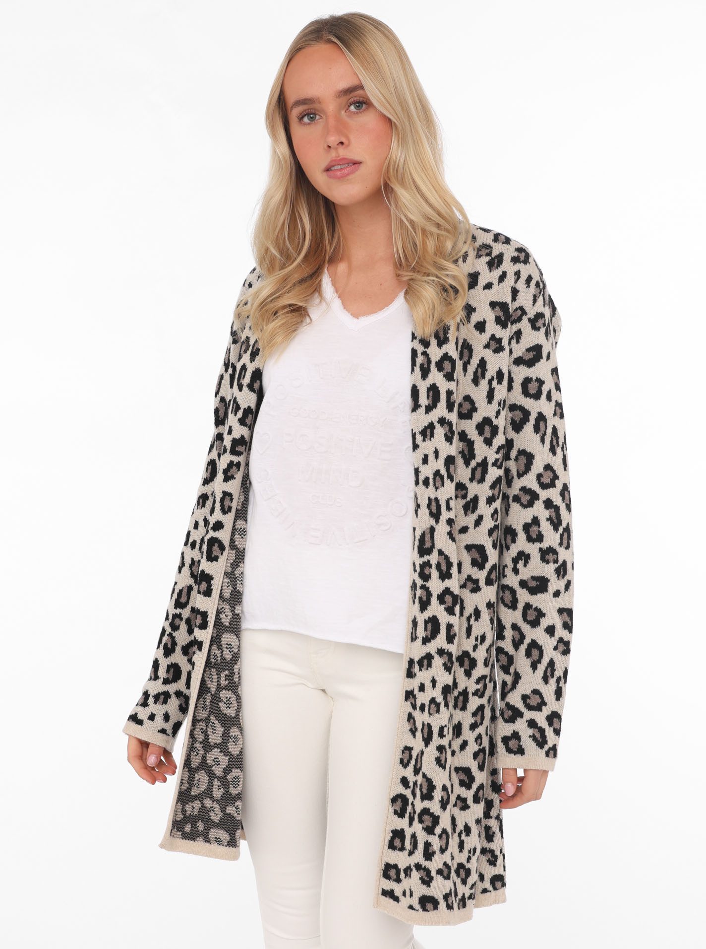 Zwillingsherz Cardigan "Classic Leo Uni" Animal-Muster, Langarm, ohne Versc günstig online kaufen