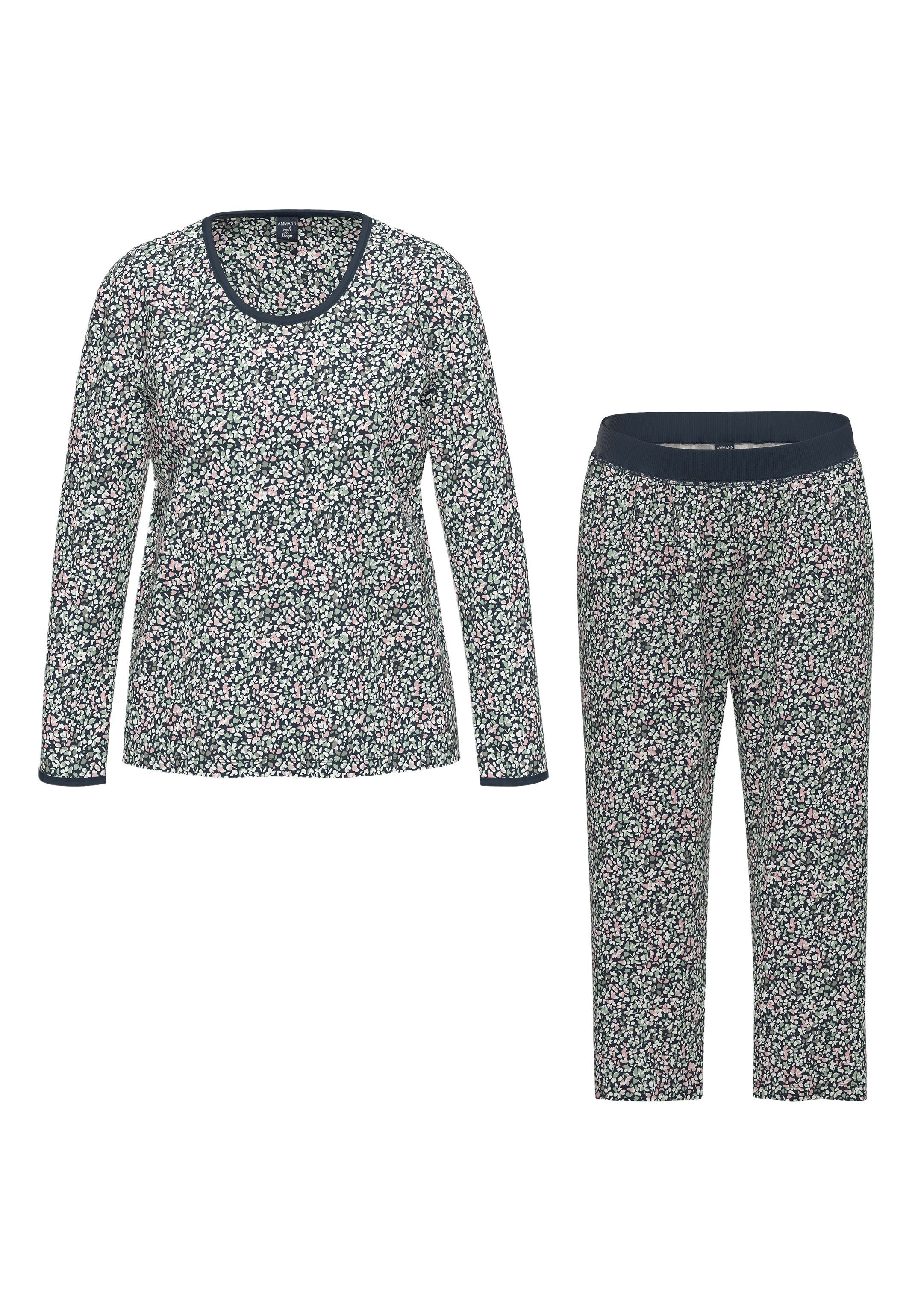 Ammann Pyjama Organic Cotton Baumwolle Langarm Schlafanzug 2 - (Set, - tlg)