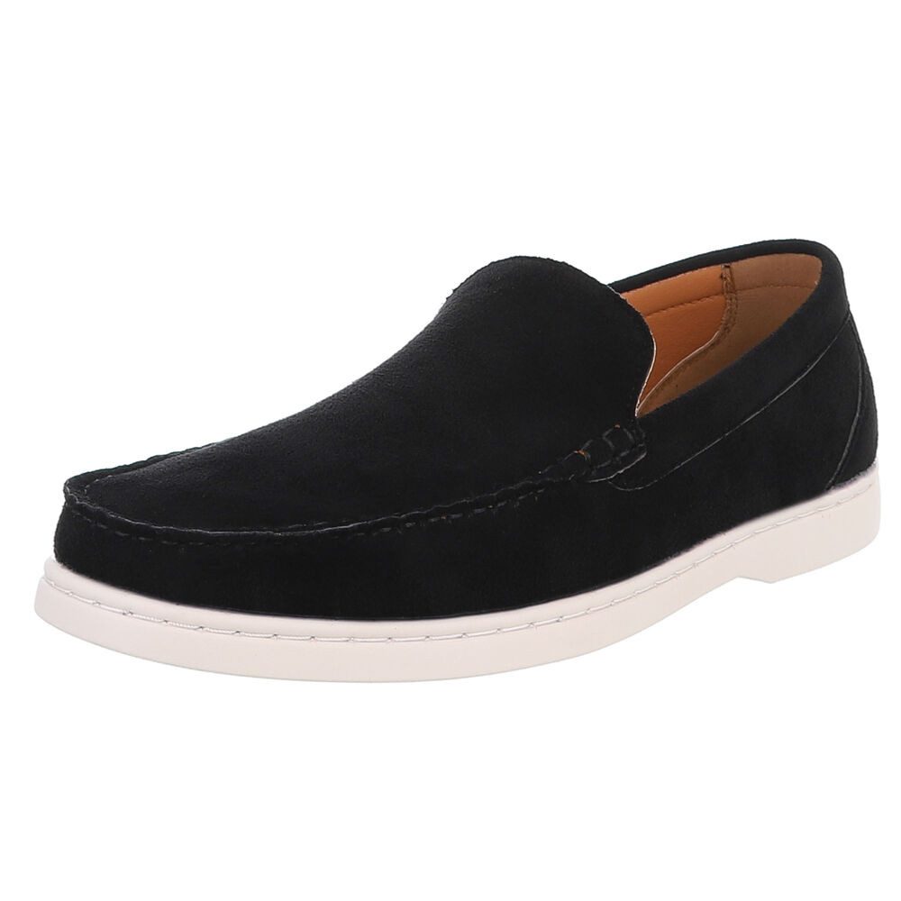 Coolwalk Herren Slipper aus Veloursoptik, Casual Slip-on Schuh Slipper (91977300) Flach Slipper in Schwarz