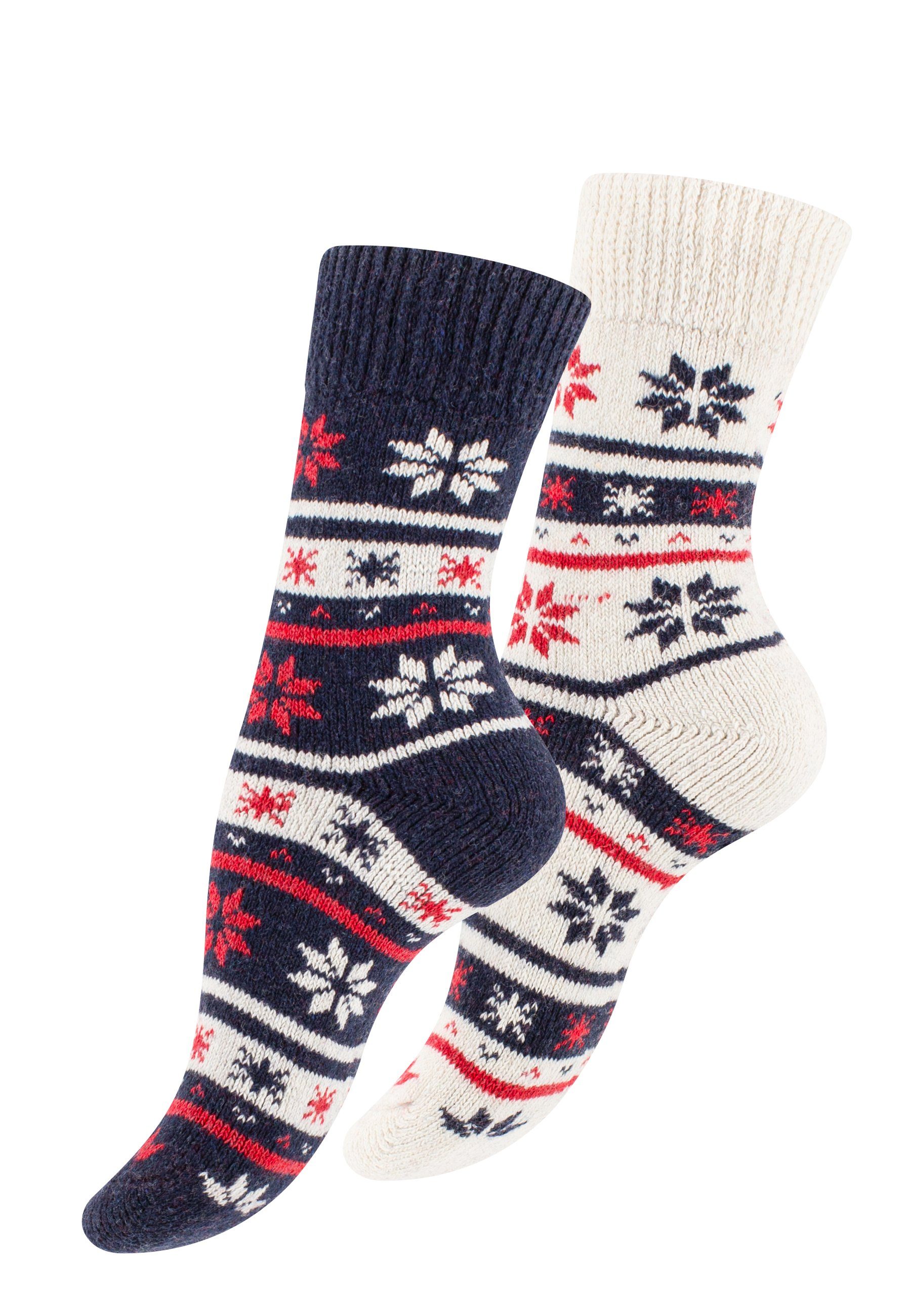 Cotton Prime® Socken Unisex Wintersocken mit Wolle (2-Paar)