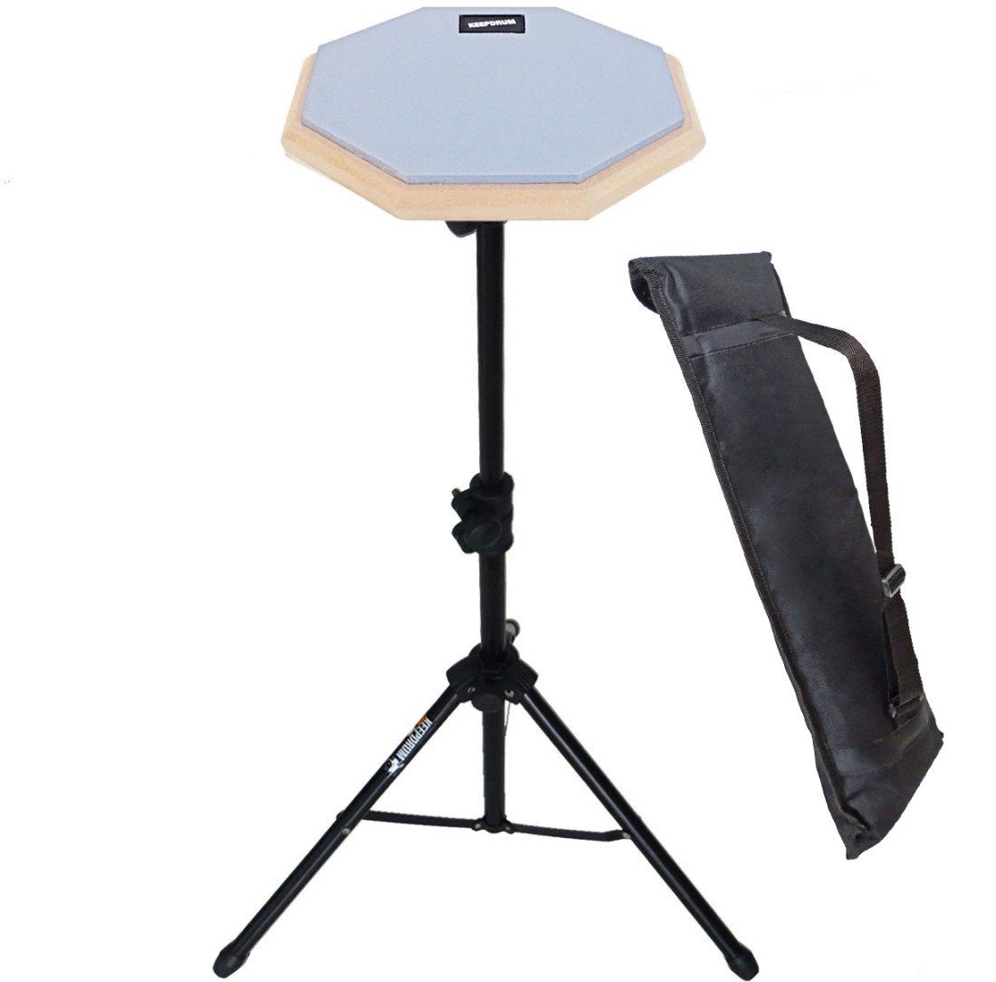 keepdrum Schlagzeug keepdrum DP-GY8 Practice Pad Grau mit Pad-Ständer,mit Stativ