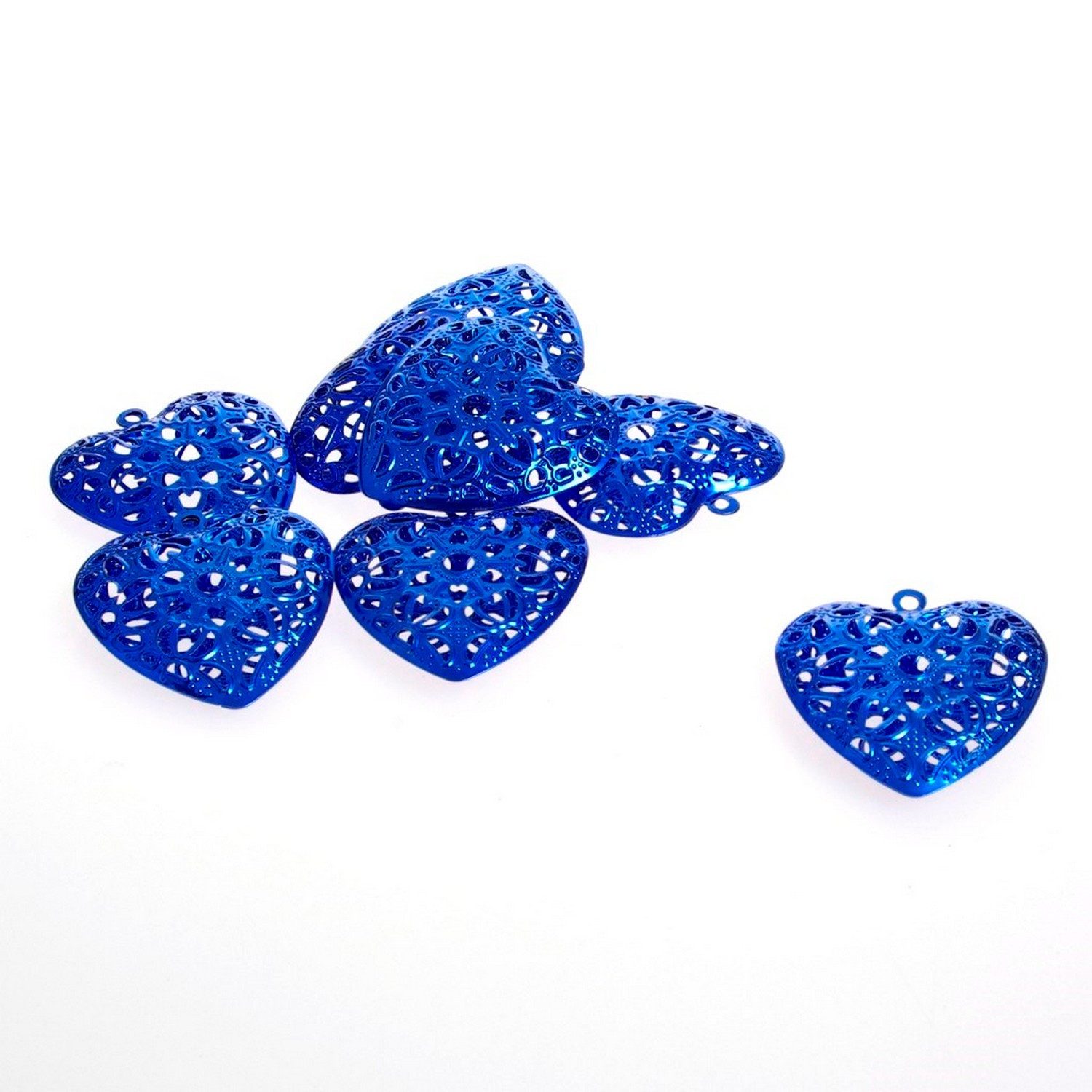 Deko AS Hängedekoration Dekoherzen aus Metall zum Hängen - blau - 6 cm - 12 Stück - 92014 70
