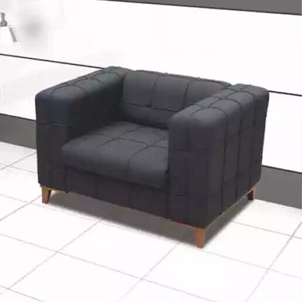 JVmoebel Sessel Sessel Schwarz Sitz Arbeitzimmer Modern Designer Polstersessel Neu, Made In Europe | Einzelsessel