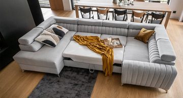 yourhouse24 Wohnlandschaft Louis mit Bettkasten und Schlaffunktion