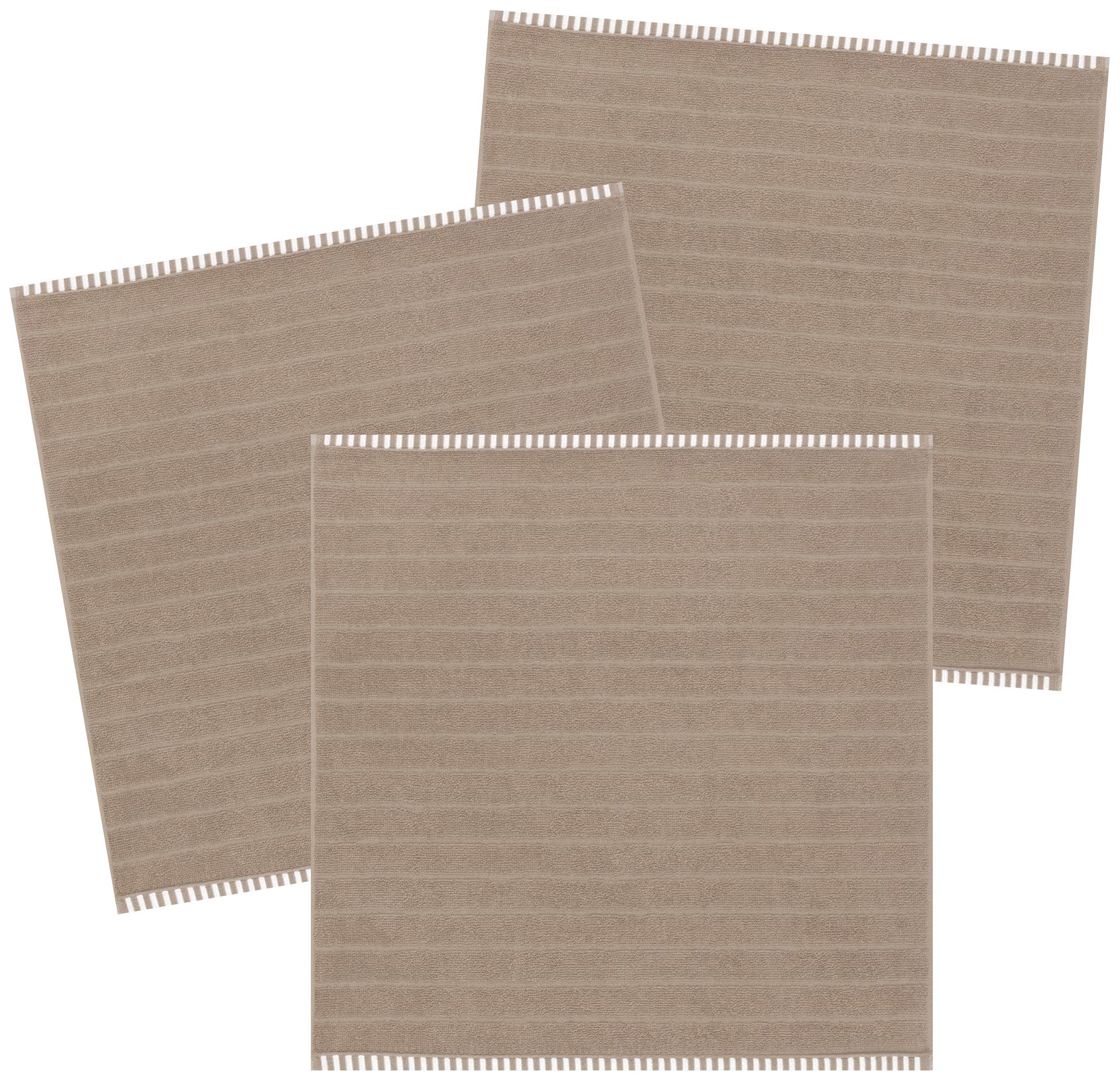 Kracht Geschirrtuch Standard, (3-tlg., 3-teilig), 3er Pack Frottee Küchenhandtücher (3 Stück) ca.50x50cm Baumwolle