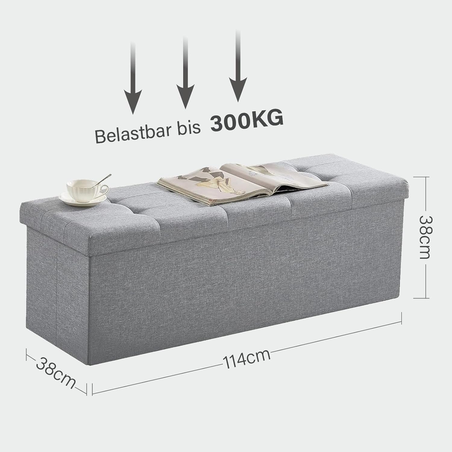 Zedelmaier Sitzbank 114cm mit Stauraum, Sitztruhe,faltbar Aufbewahrungsbox, günstig online kaufen