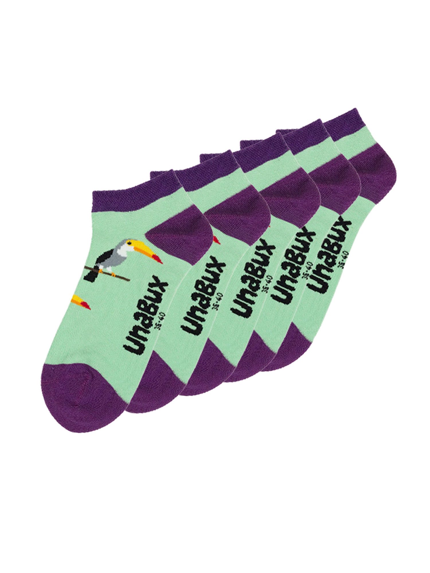 UnaBux Sneakersocken Prints (5-Paar) Sneaker-socken füsslinge füßlinge