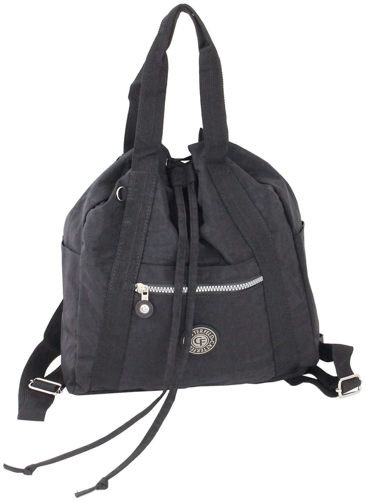 CF CATTERFELD Handtasche Leicht Freizeitrucksack/Schultertasche, Cityrucksack und 2in1 Einem, in leichter Schwarz