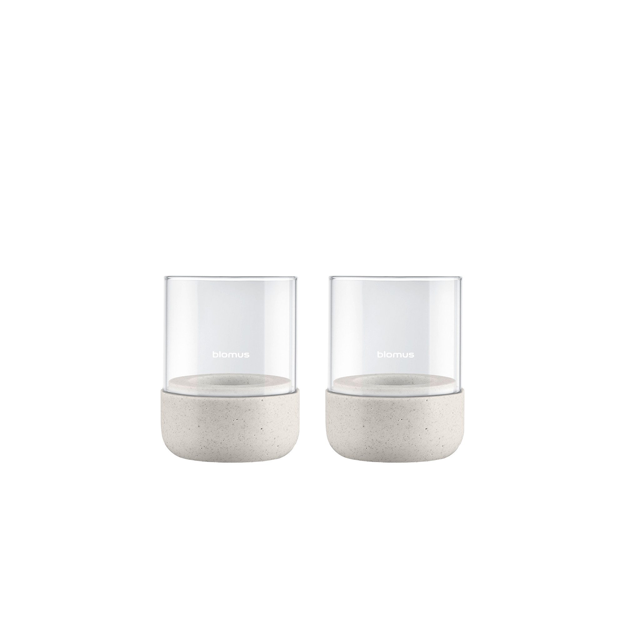blomus Windlicht -CALMA- Glas Kerzenhalter, Stimmungslicht: modernes Deko-Design (2 St), Exklusive Betonoptik, Handgefertigt, Verschiedene Größen & Farben