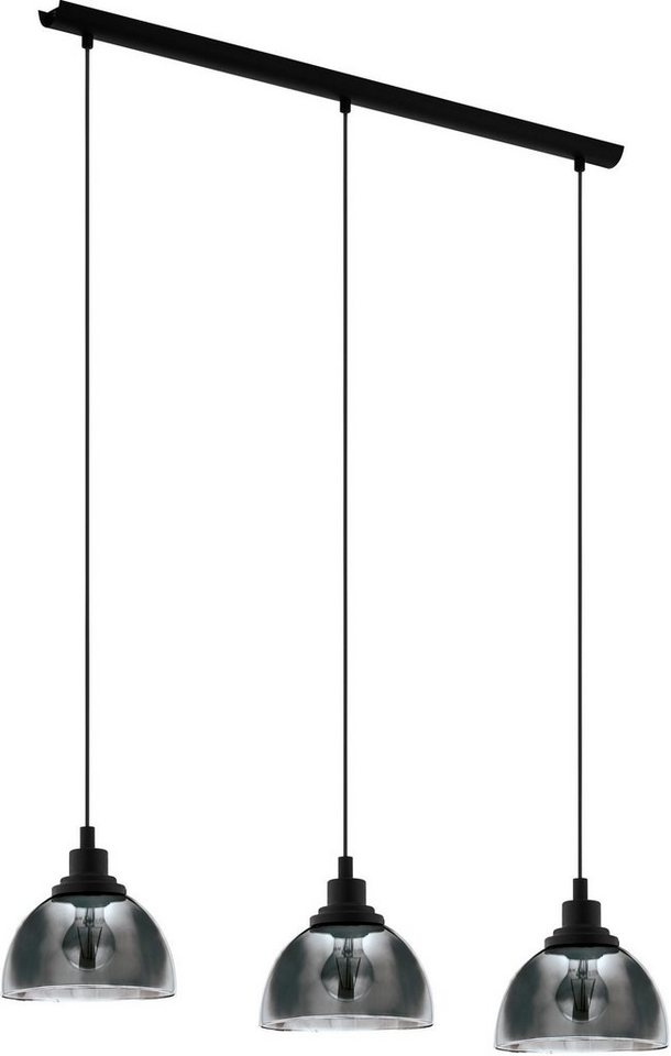 EGLO Hängeleuchte BELESER, Leuchtmittel wechselbar, ohne Leuchtmittel,  schwarz / L90,5 x H110 x B20,5 cm / aus Stahl - Pendellampe