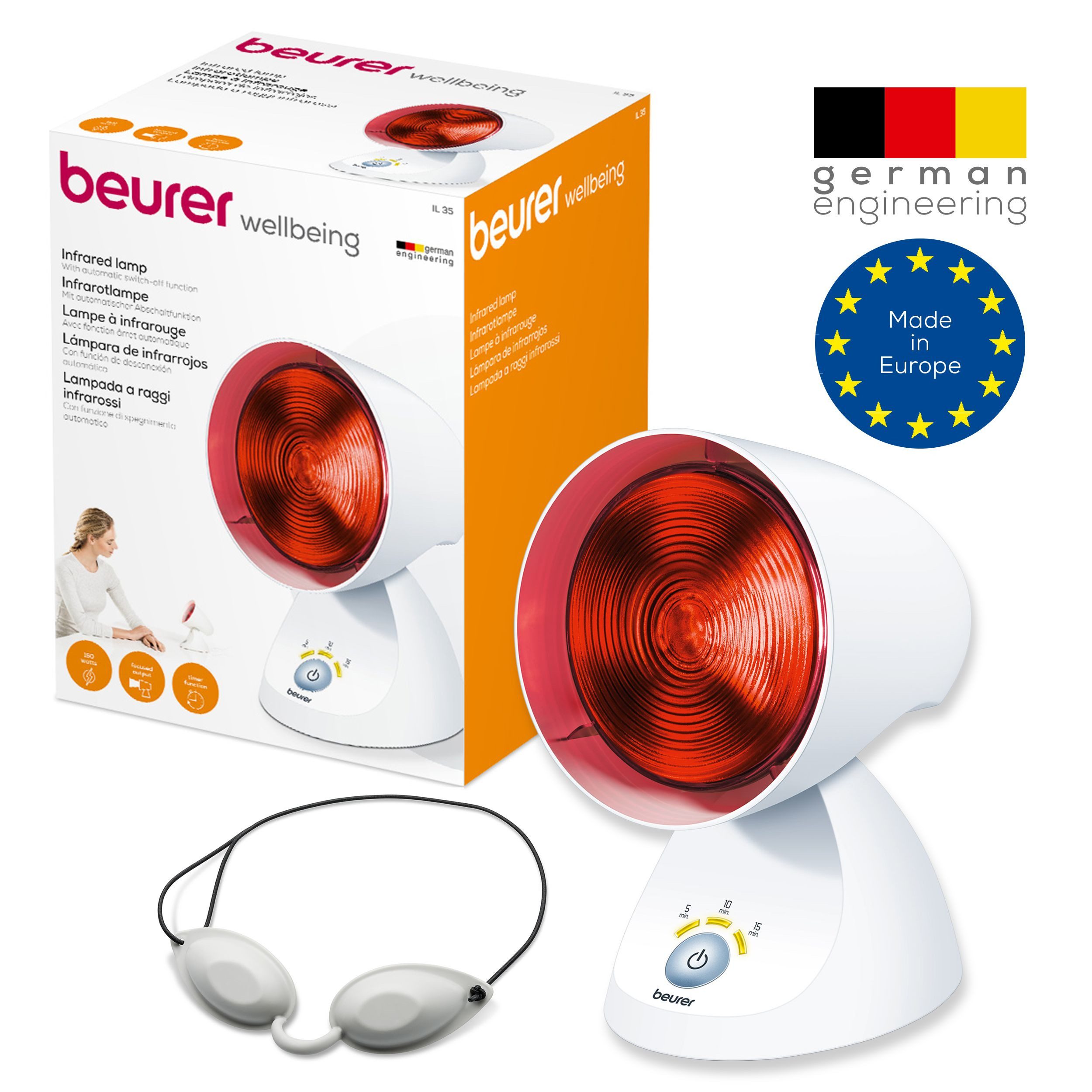 Infrarotlampe IL 35 tiefenwirksame Wärmelampe mit 150 Watt, Medizinprodukt