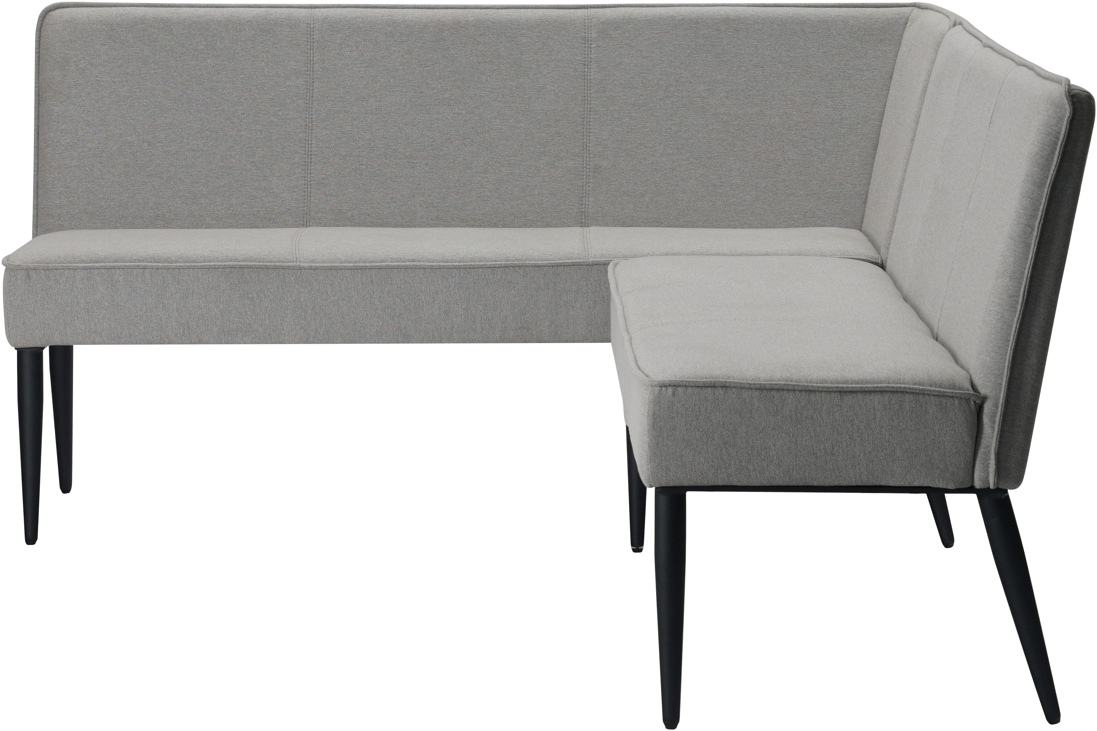 OTTO home Eckbank Lenzrose, (Esszimmerbank, Bank), mit Taschenfederkern, schwarzes Metallgestell, Breite 202 cm